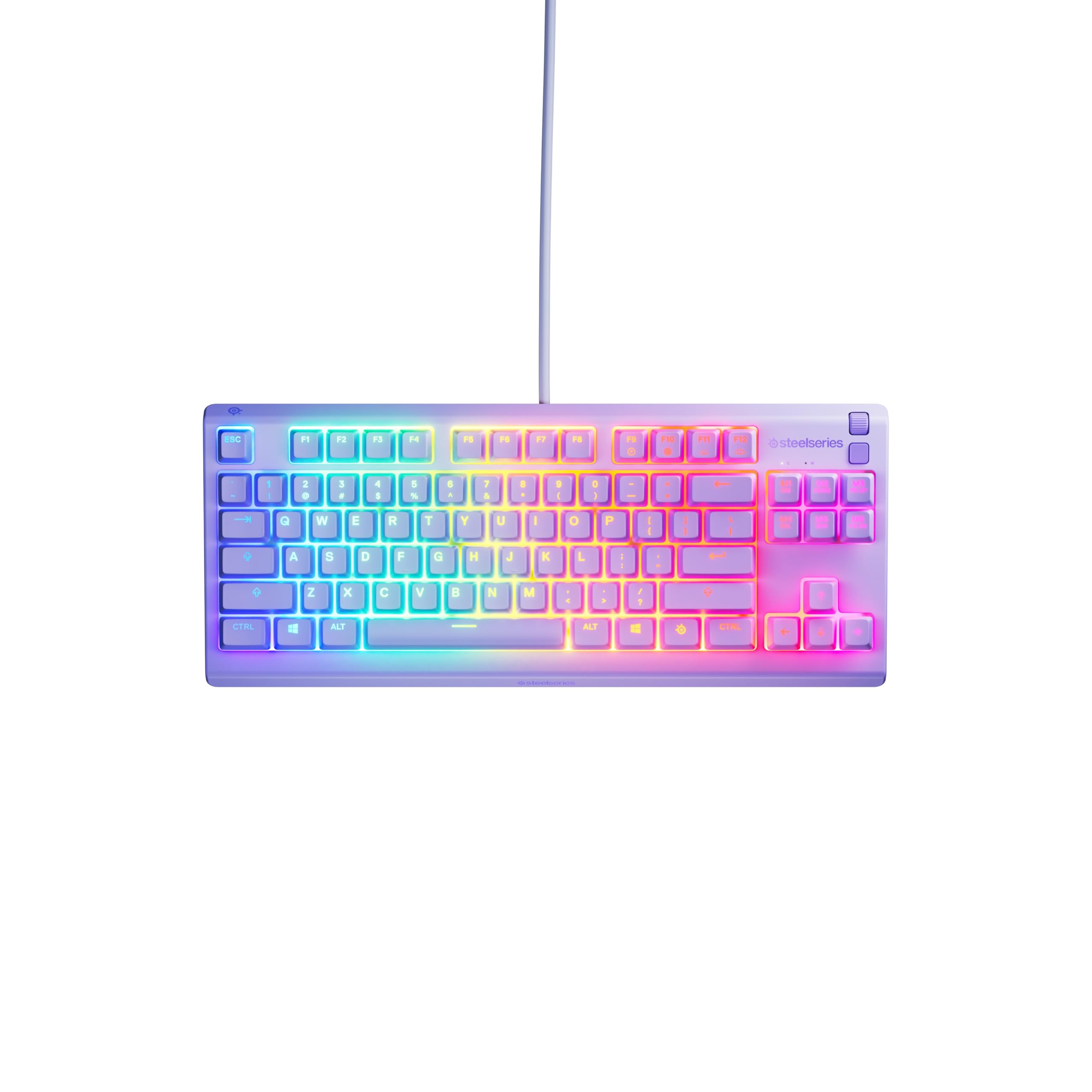 SteelSeries Apex 3 TKL Gaming Keyboard - Lavender - Tenkeyless Compact RGB 6