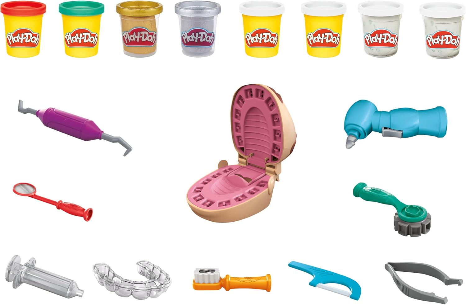 Play-Doh Drill 'n Fill Zahnarzt – Zahnarzt-Spielset für Kinder ab 3 Jahren 4