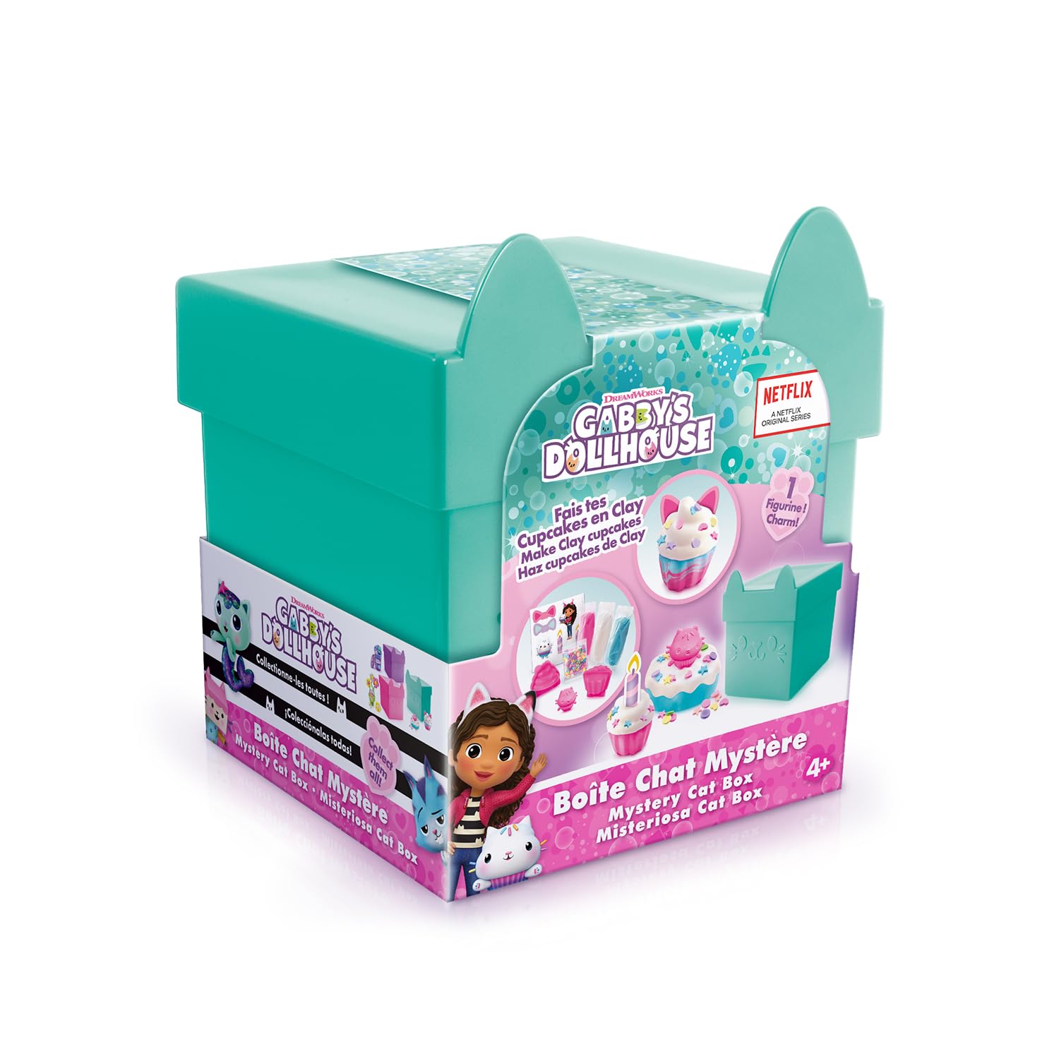 Gabby's Dollhouse Mystery Cat Box Clay Sensory Kit - Cakey Cat Charm, Ages 3+ 4
