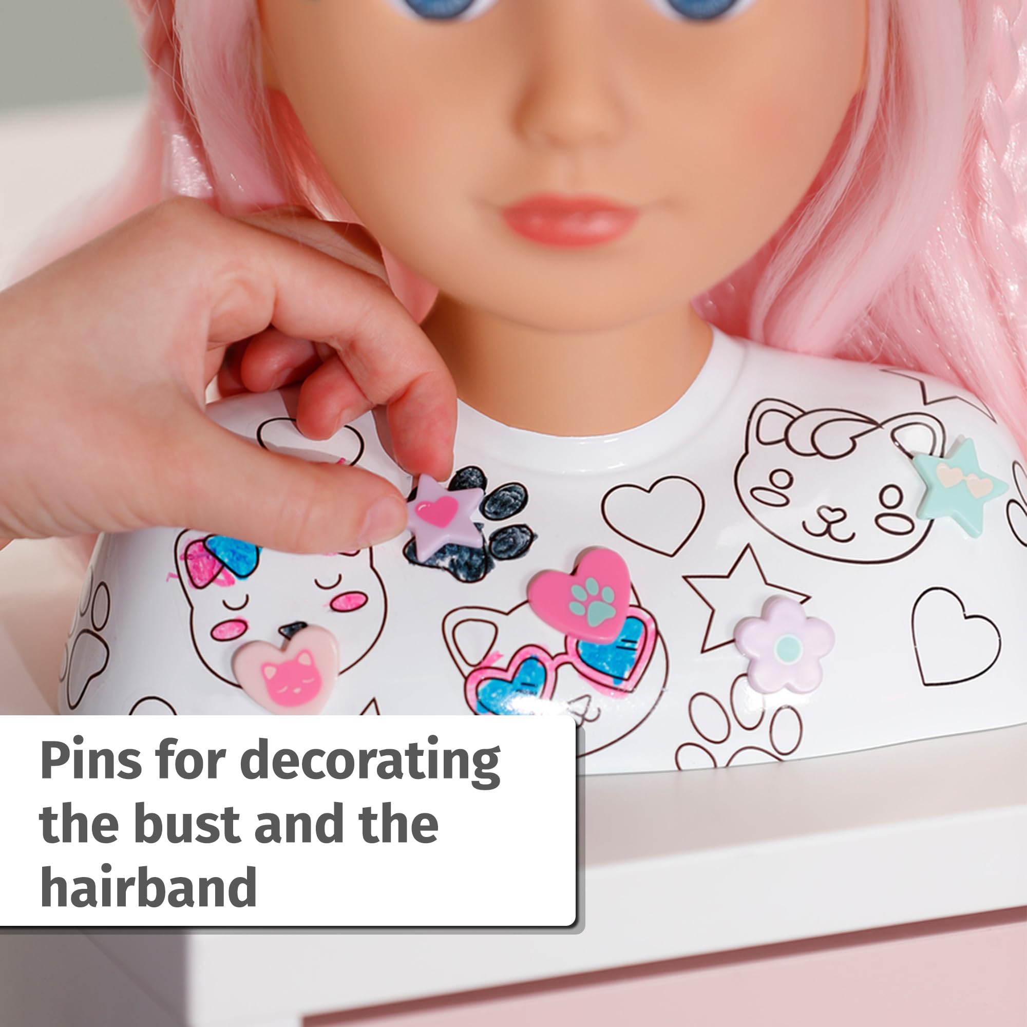 BABY born Styling Head Artist with Face Stencil and Hair Accessories 14