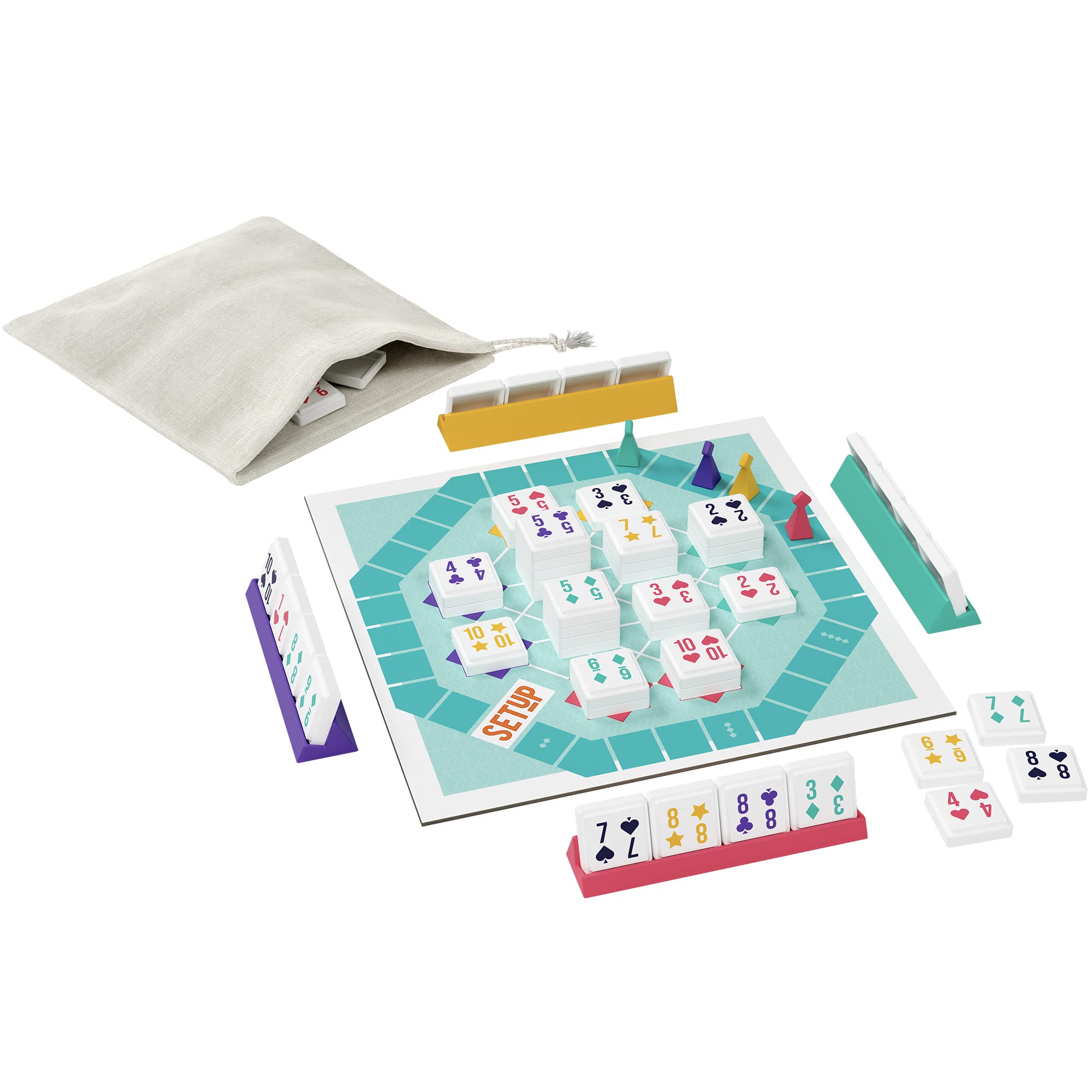 Bezzerwizzer SETUP Tile Rummy Board Game for Families, Ages 8+, 2-4 Players, 25-Minute Playtime