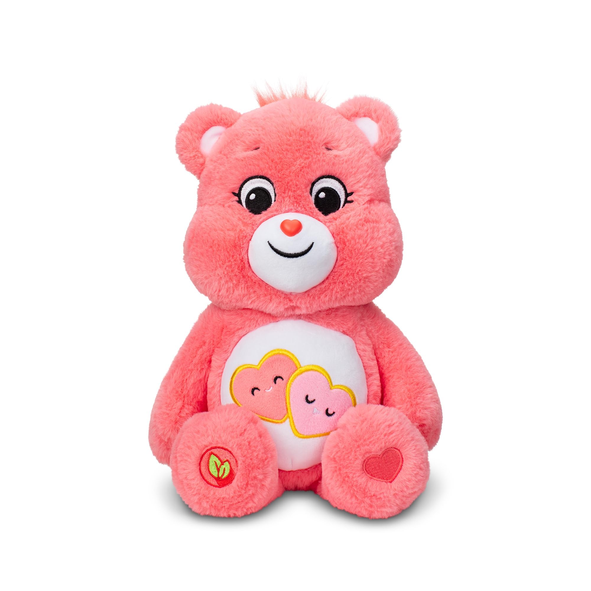 Care Bears Love-A-Lot Bear 35cm Medium Plush - Soft Huggable Stuffed Animal with Collectible Care Coin