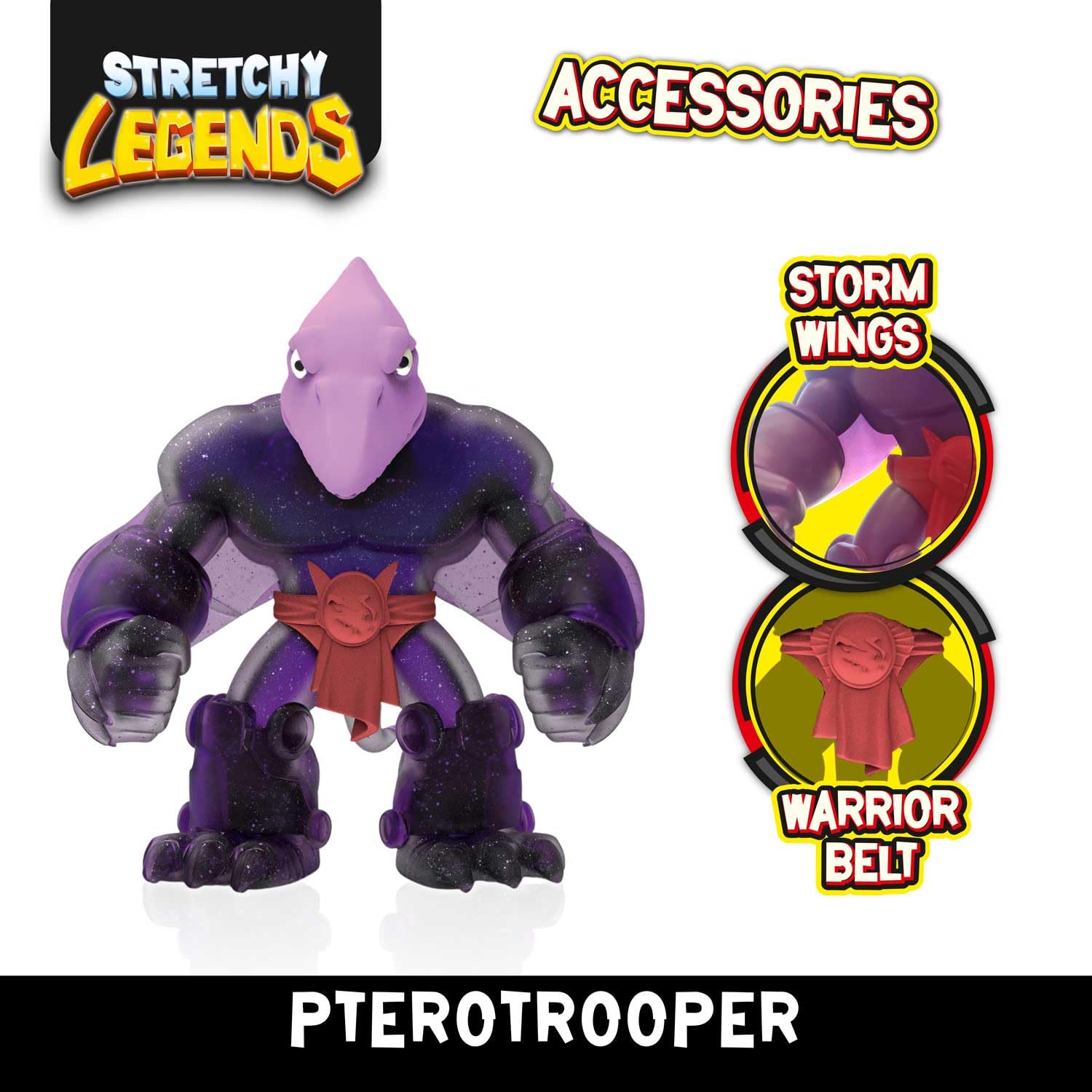 CRAZE Legends Stretchy Pterotrooper Action Figure - Stretchy Dinosaur Toy with Slime, 3 Accessories 7