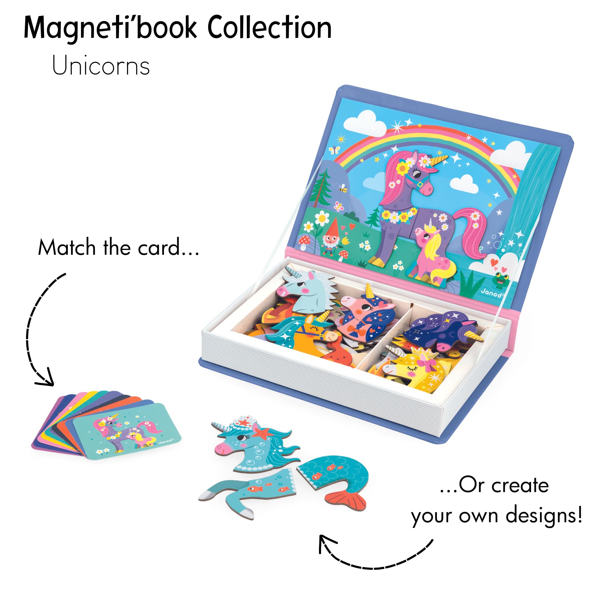 Janod Magnéti'Book Unicorns - 44-Magnet Educational Game for Ages 3+ 3