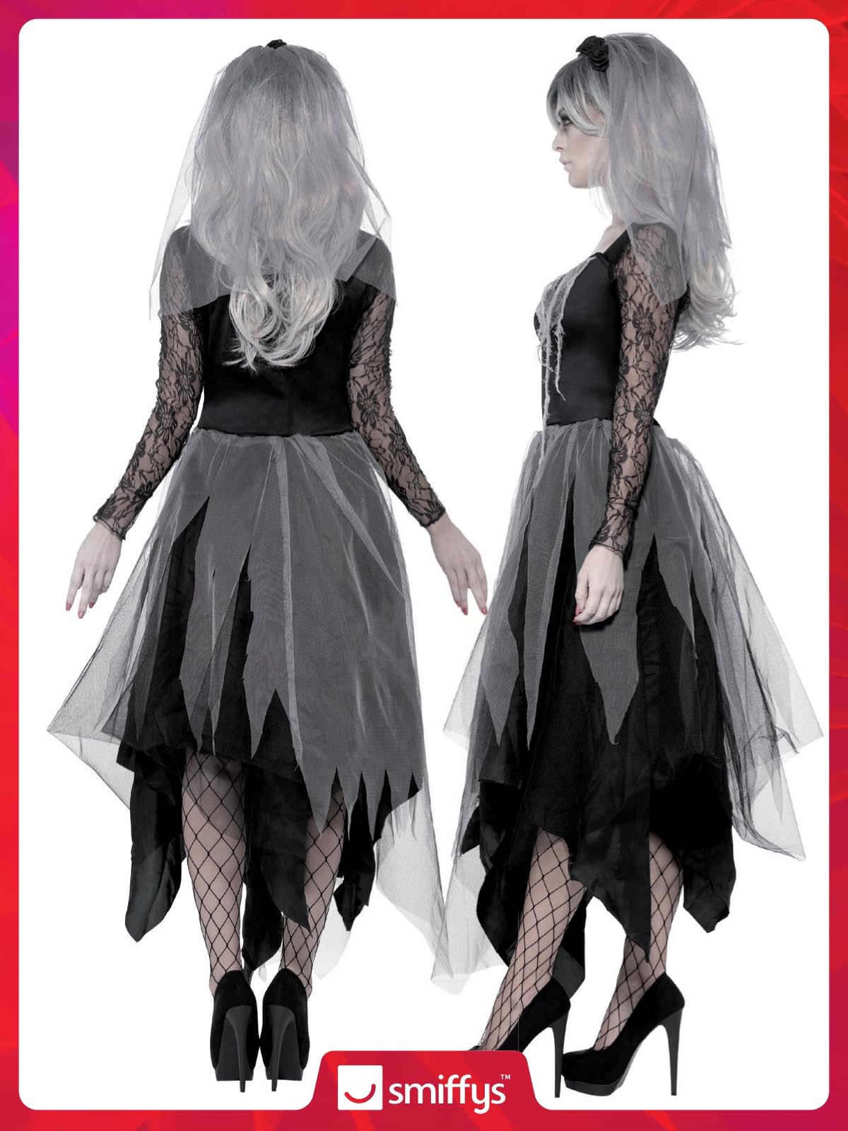 Smiffys Graveyard Bride Costume - Women's Size S (UK 8-10) 4