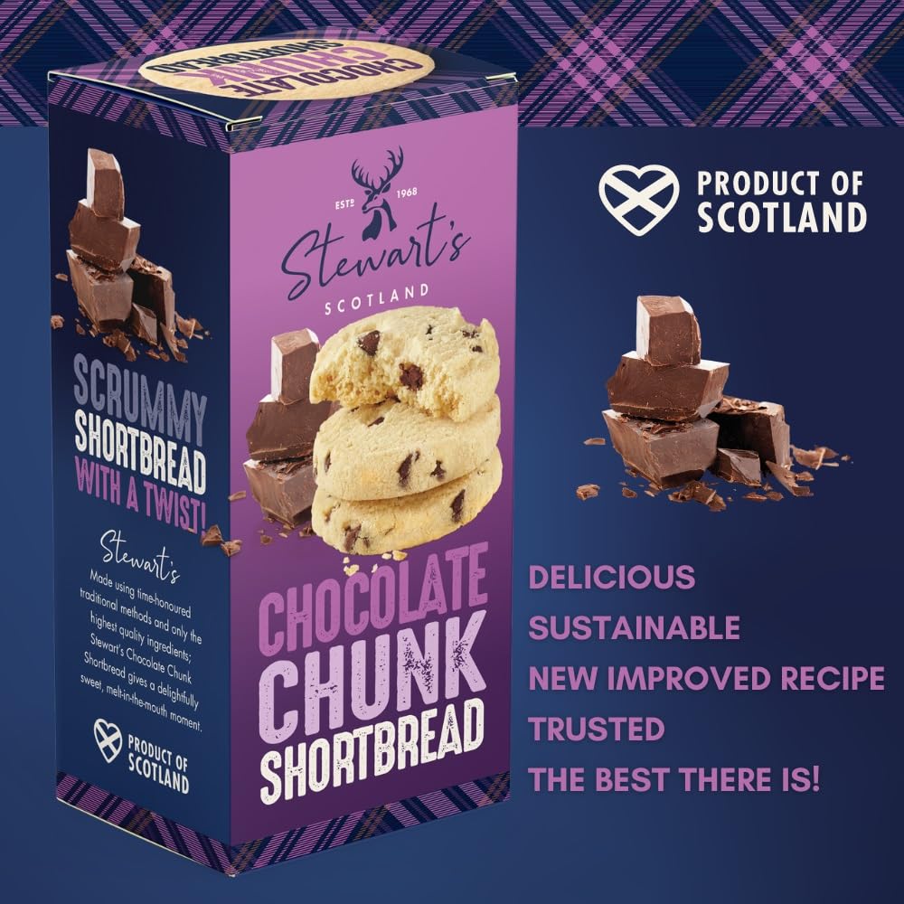 Stewart's Signature Range Chocolate Chunk Shortbread (160g) - Traditional Scottish Biscuit 4
