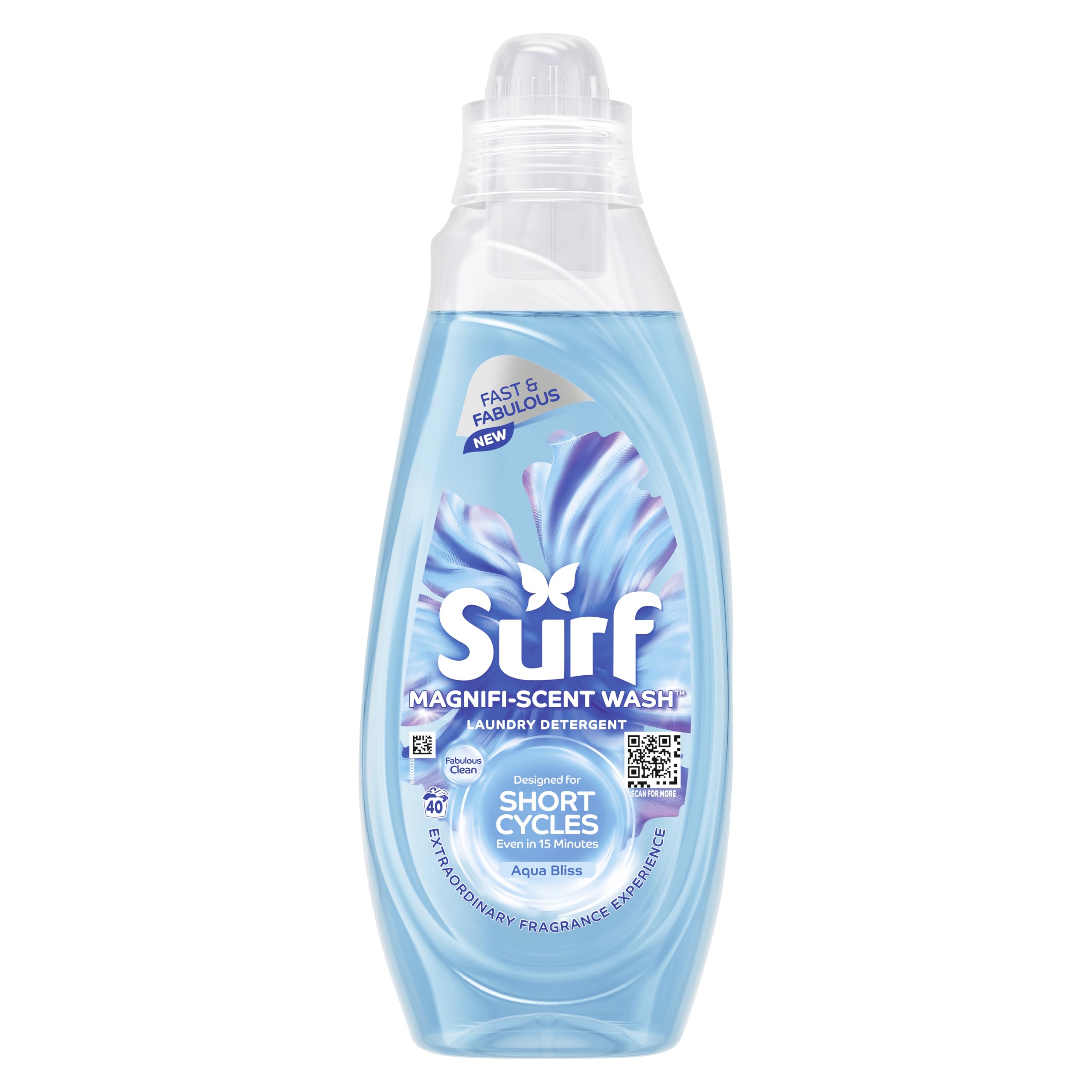 Surf Magnifi-Scent Wash Aqua Bliss Laundry Liquid Detergent | 1.08L | For 15-Minute Short Cycles