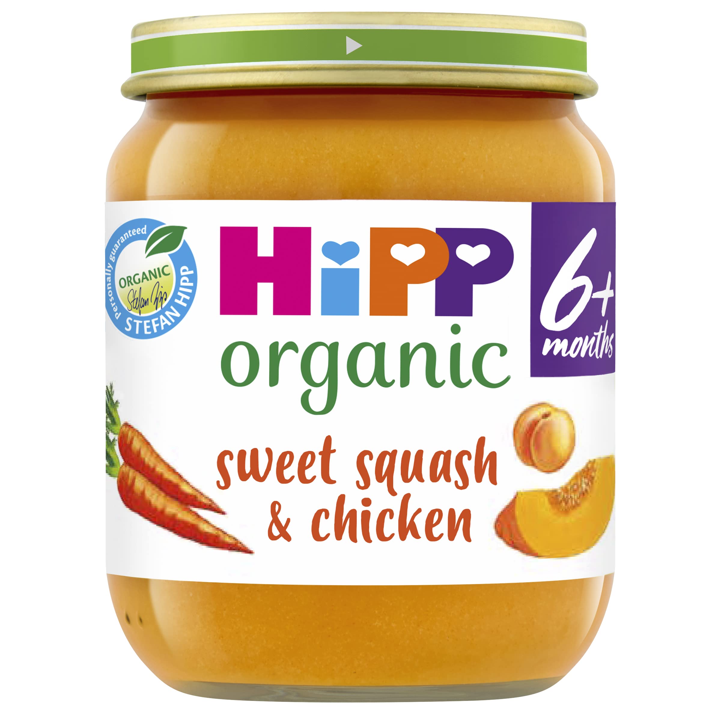 HiPP Organic Sweet Squash & Chicken Baby Food Jar 6+ Months 125g (Pack of 6)