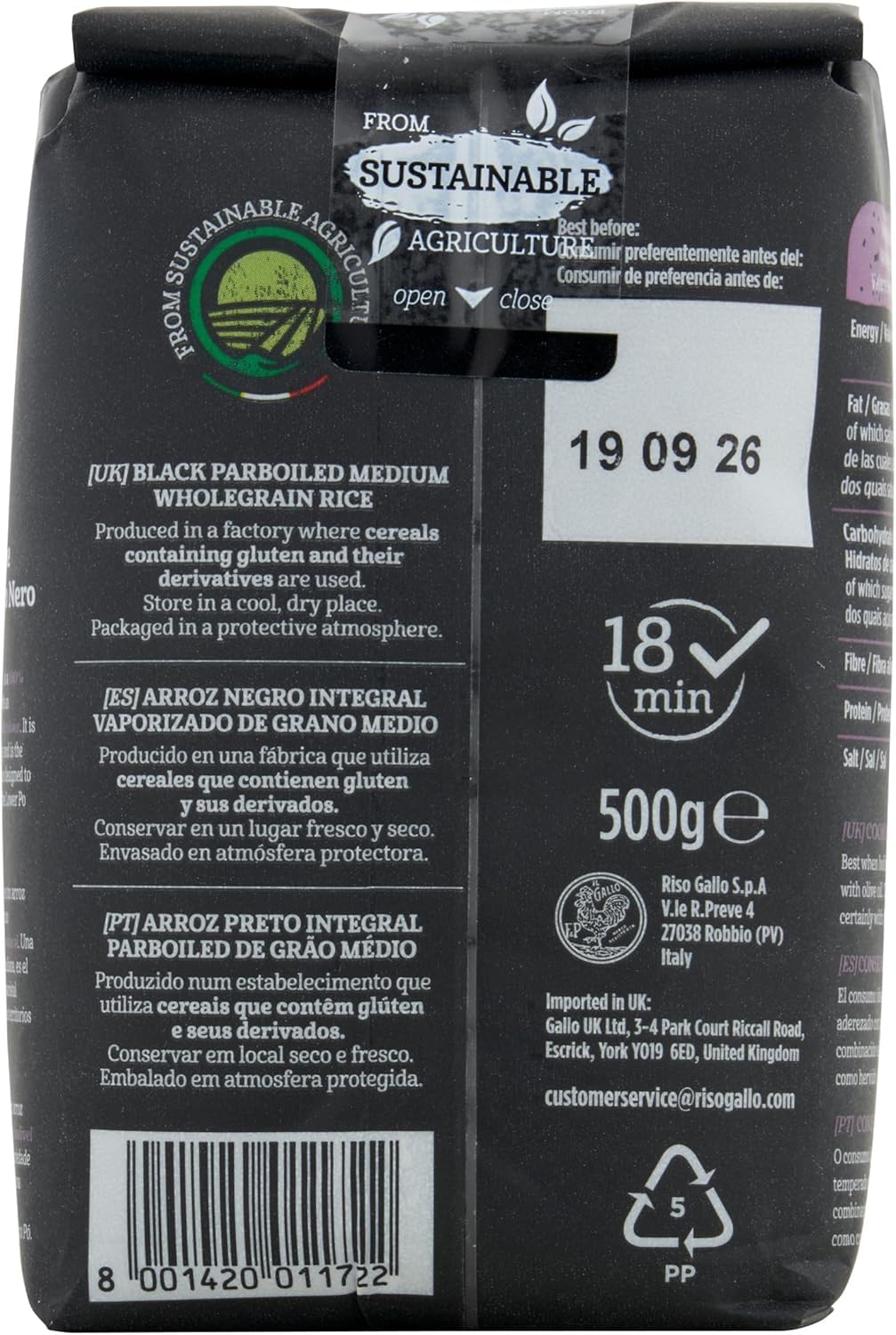 Riso Gallo - Nero Vegan Black Wholegrain Rice 6