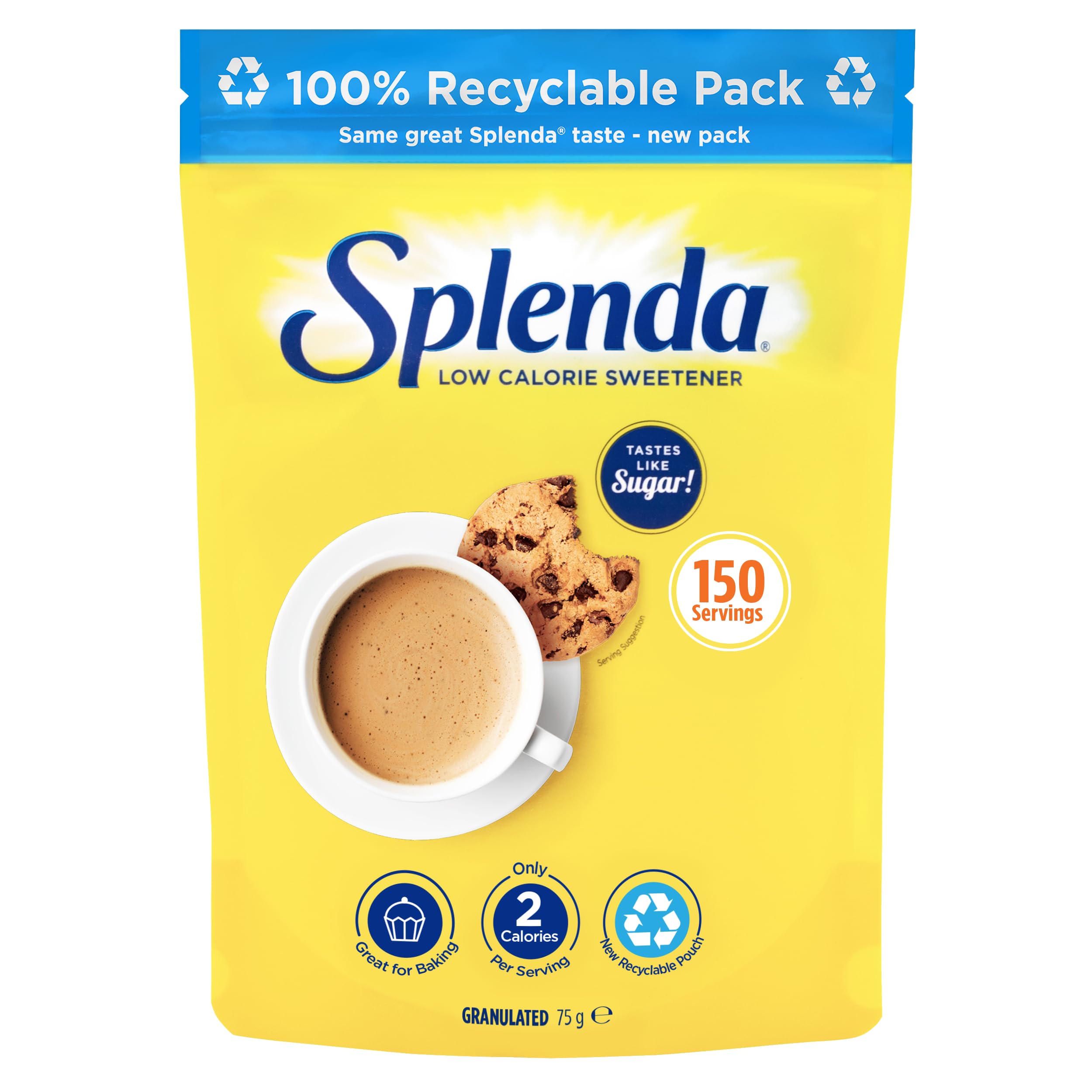 Splenda Low Calorie Granulated Sweetener - Sugar-Free | 75g Pouch | Weight Management