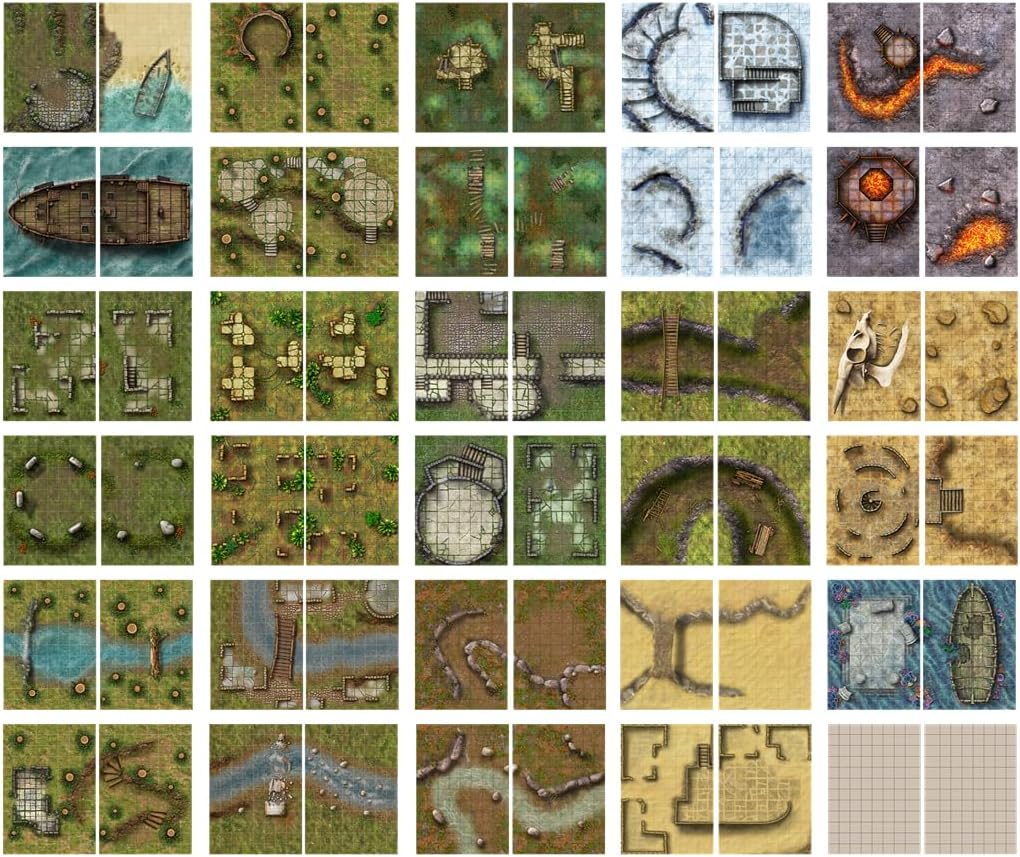 Loke BattleMats Big Book of Battle Mats Wilds, Wrecks & Ruins 3