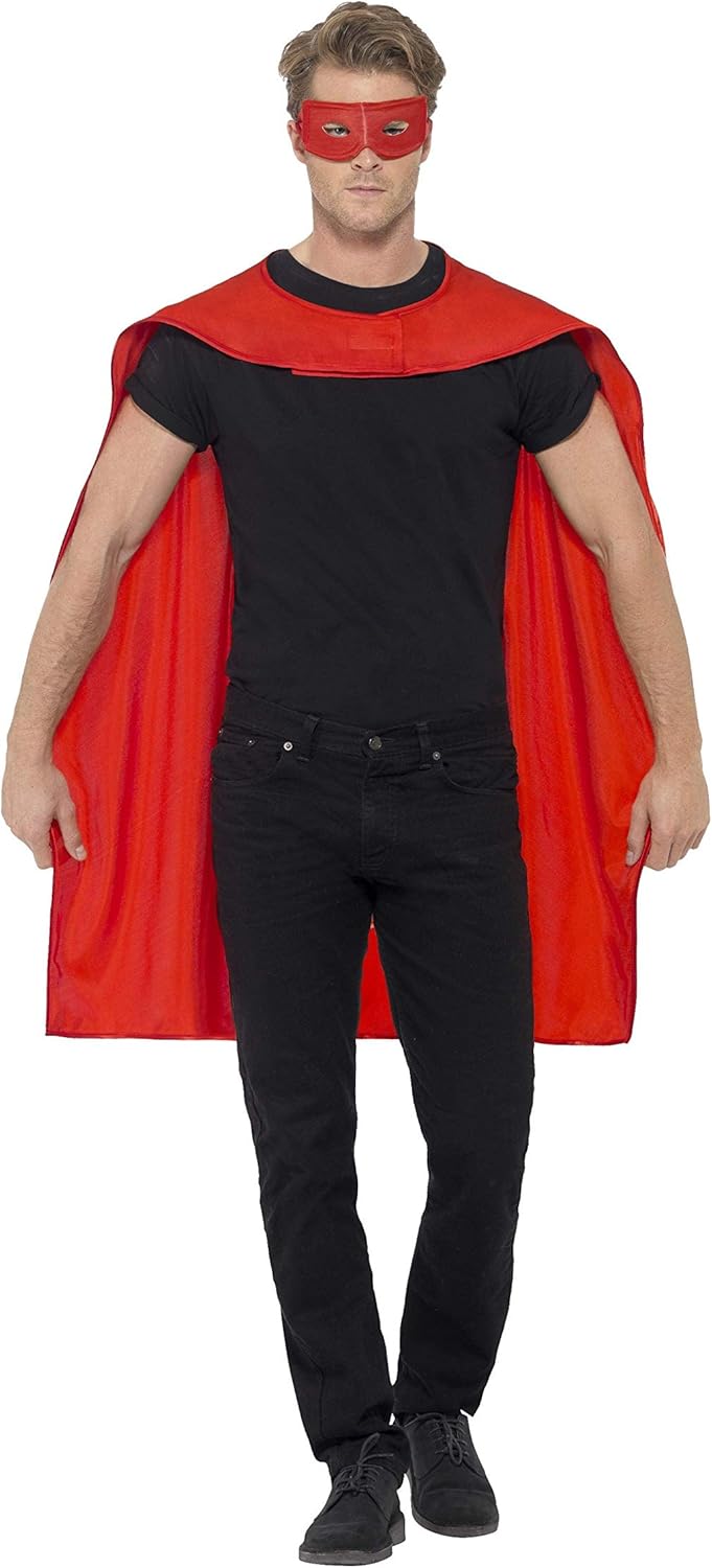Smiffys Superhero Accessory Kit - Red Cape & Eyemask