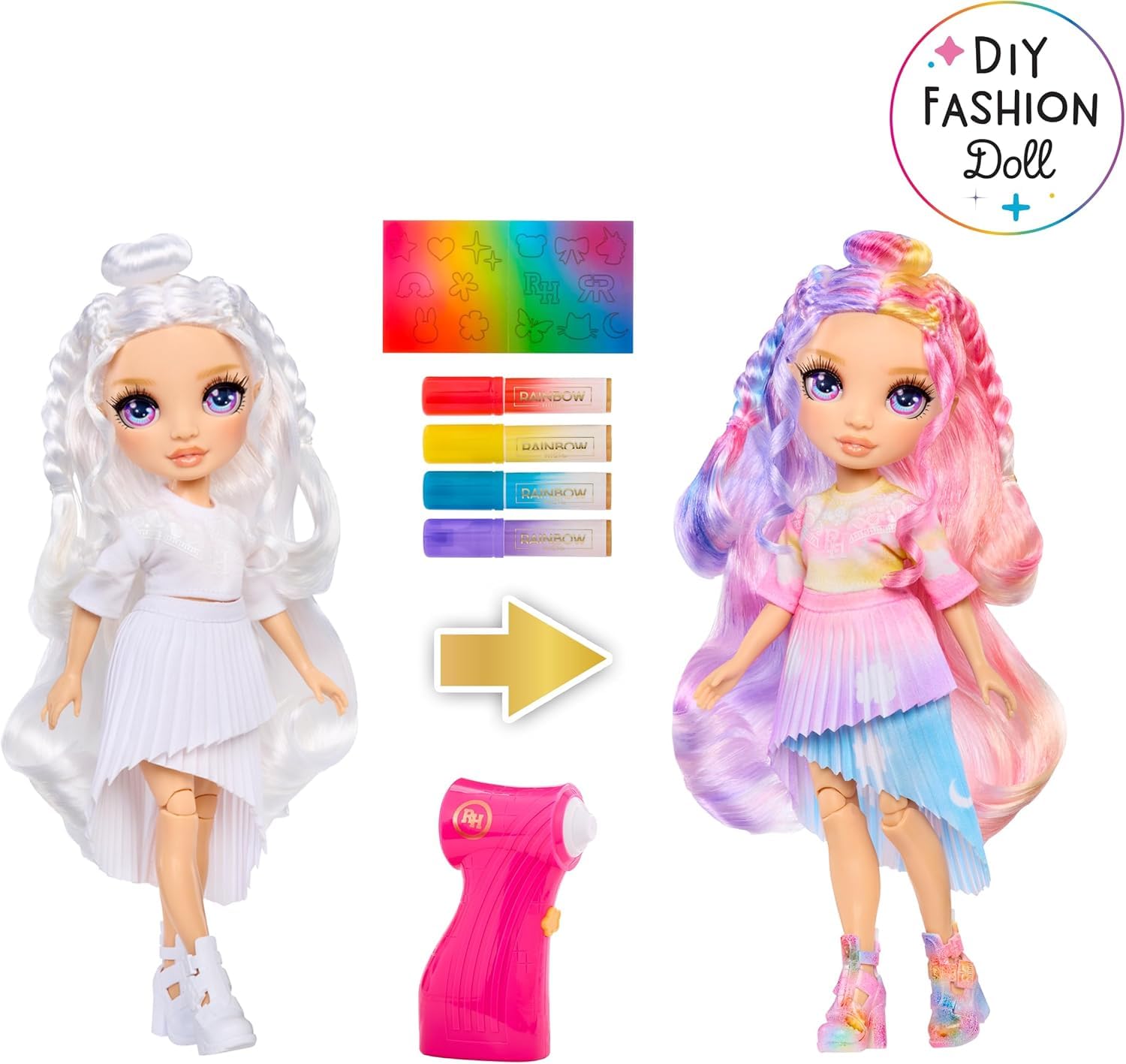 Rainbow High Air Brush & Create DIY Fashion Doll - Washable Design Kit for Creative Play 5