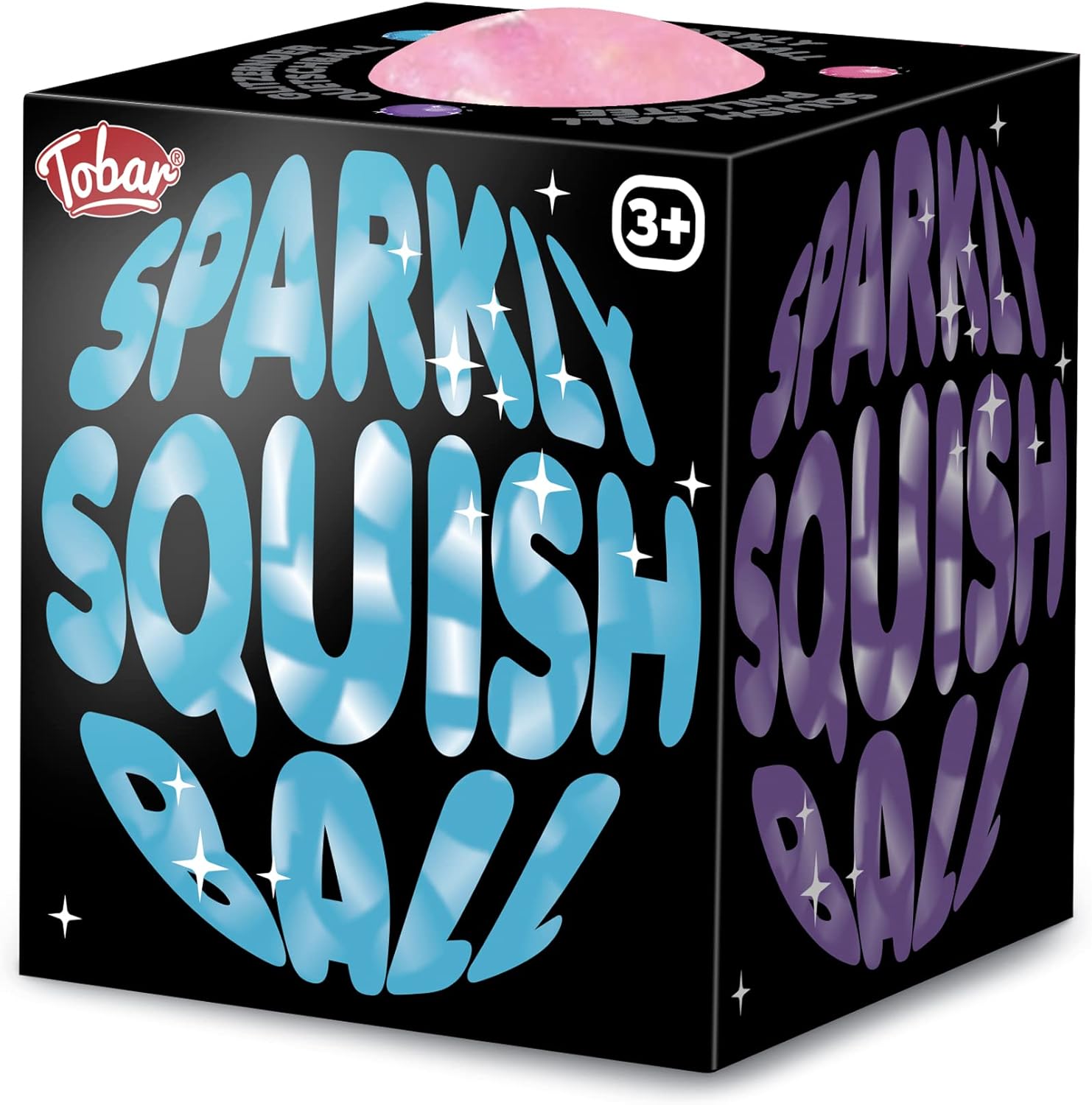 Tobar Sparkly Squish Ball - Stress Relief Squeeze Toy for Kids 3+