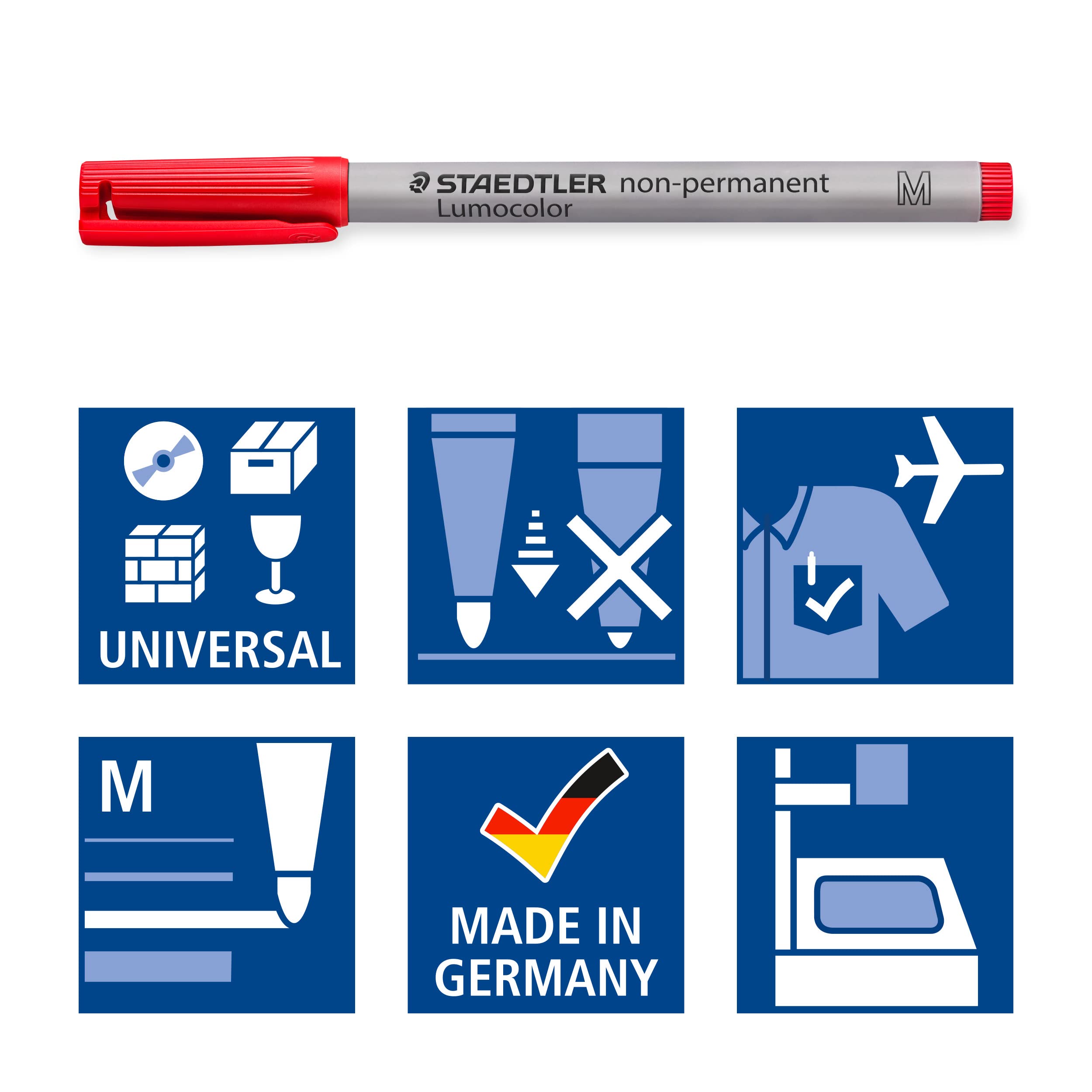 STAEDTLER Lumocolor 315 WP4 Non-Permanent Pen - Medium 1.0mm Line Width, Assorted Colours (4 Pack) 6