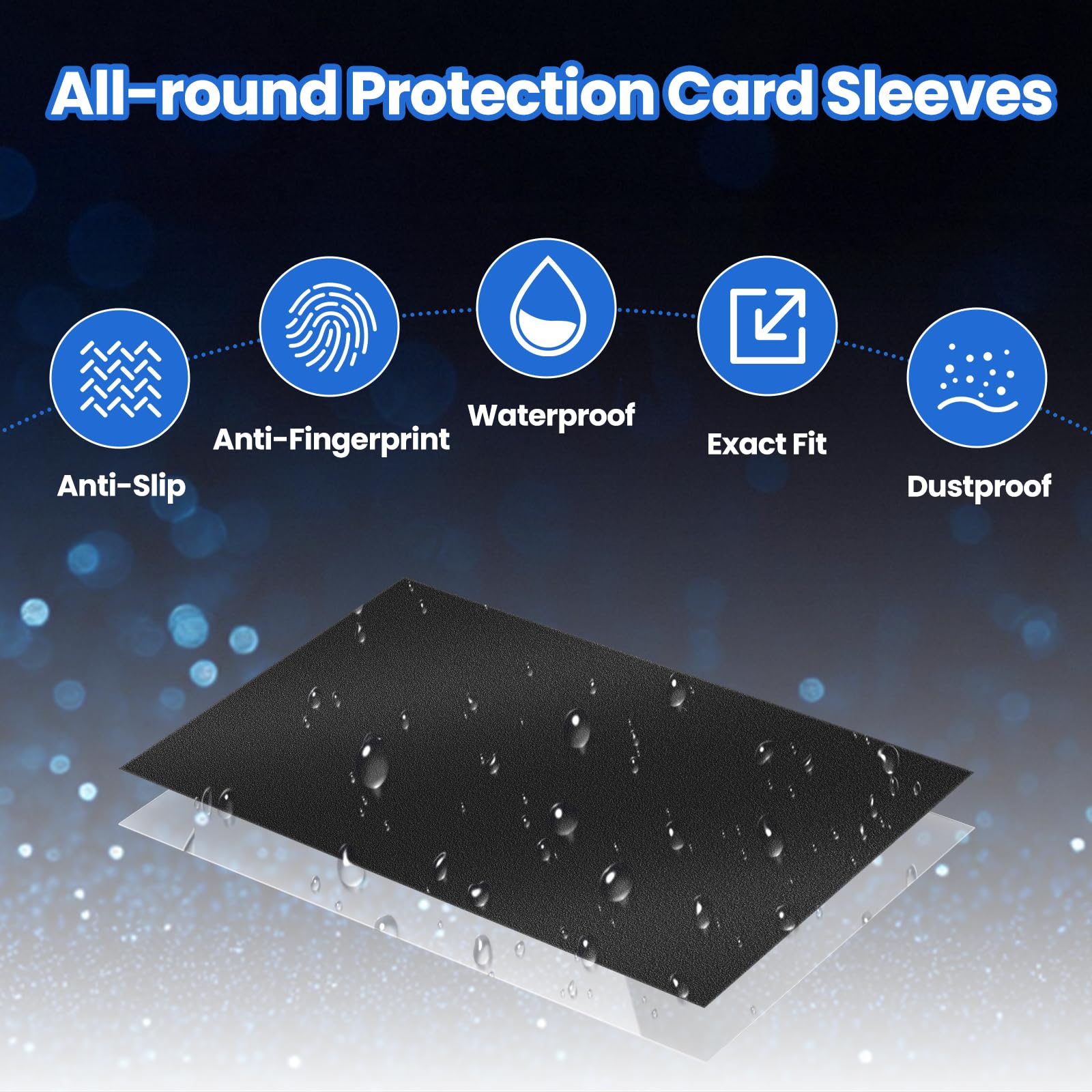 MOXYOY 100 Pcs Transparent + Black Penny Sleeves for Trading Cards - Anti-Slip, Anti-Fingerprint TCG Protection 3