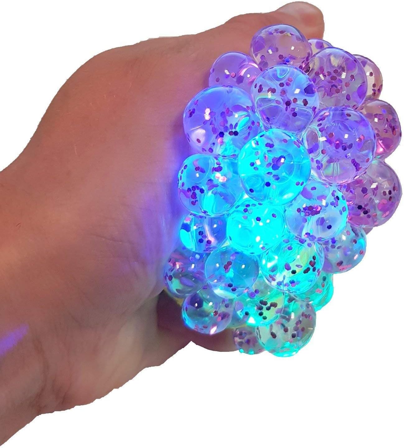 Tobar Glitter Squishy Mesh Ball - Addictive Sensory Toy for Kids 5 Months & Up 3