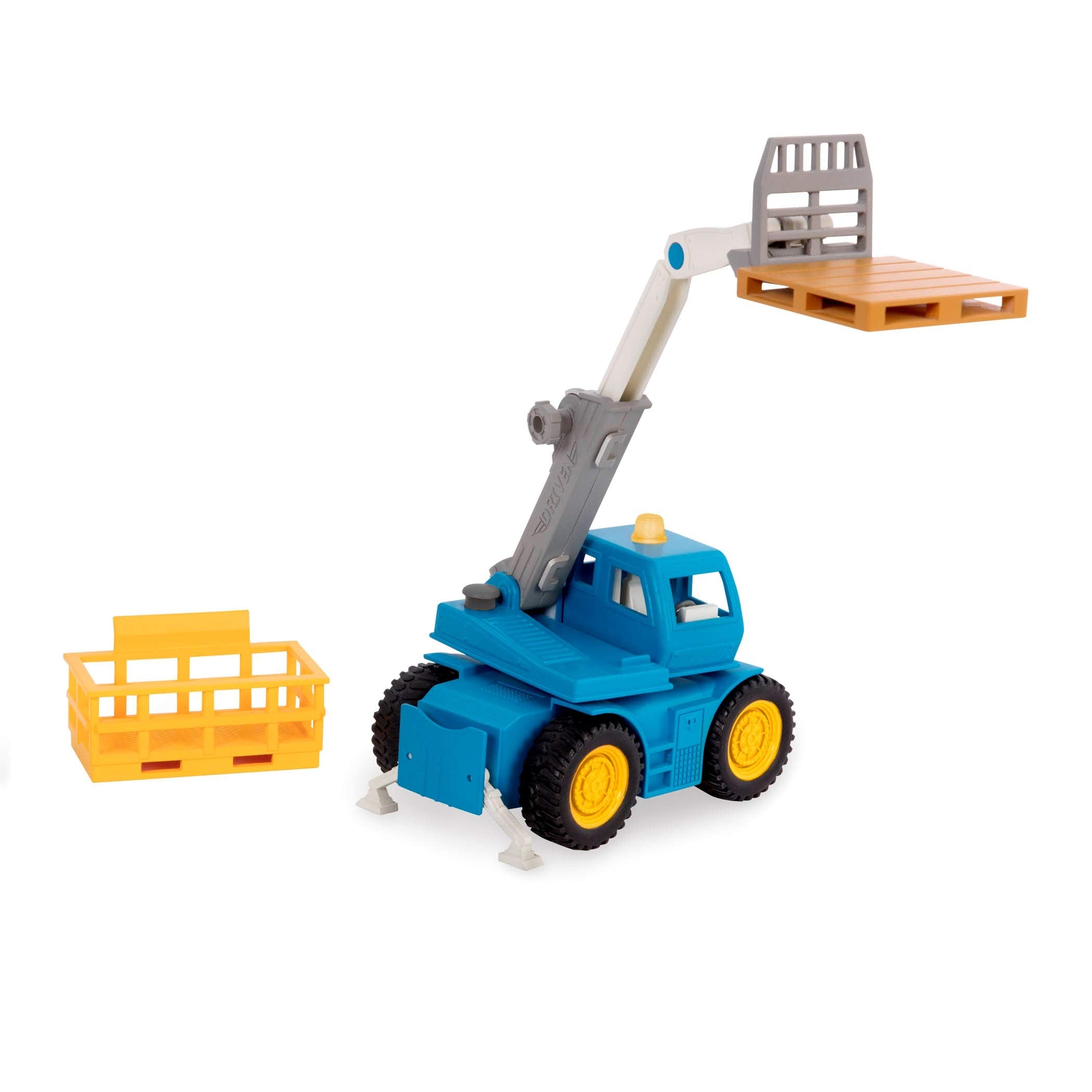 Driven by Battat Micro Telehandler - Toy Crane Truck with Extendable Arm, Lights & Sound 13