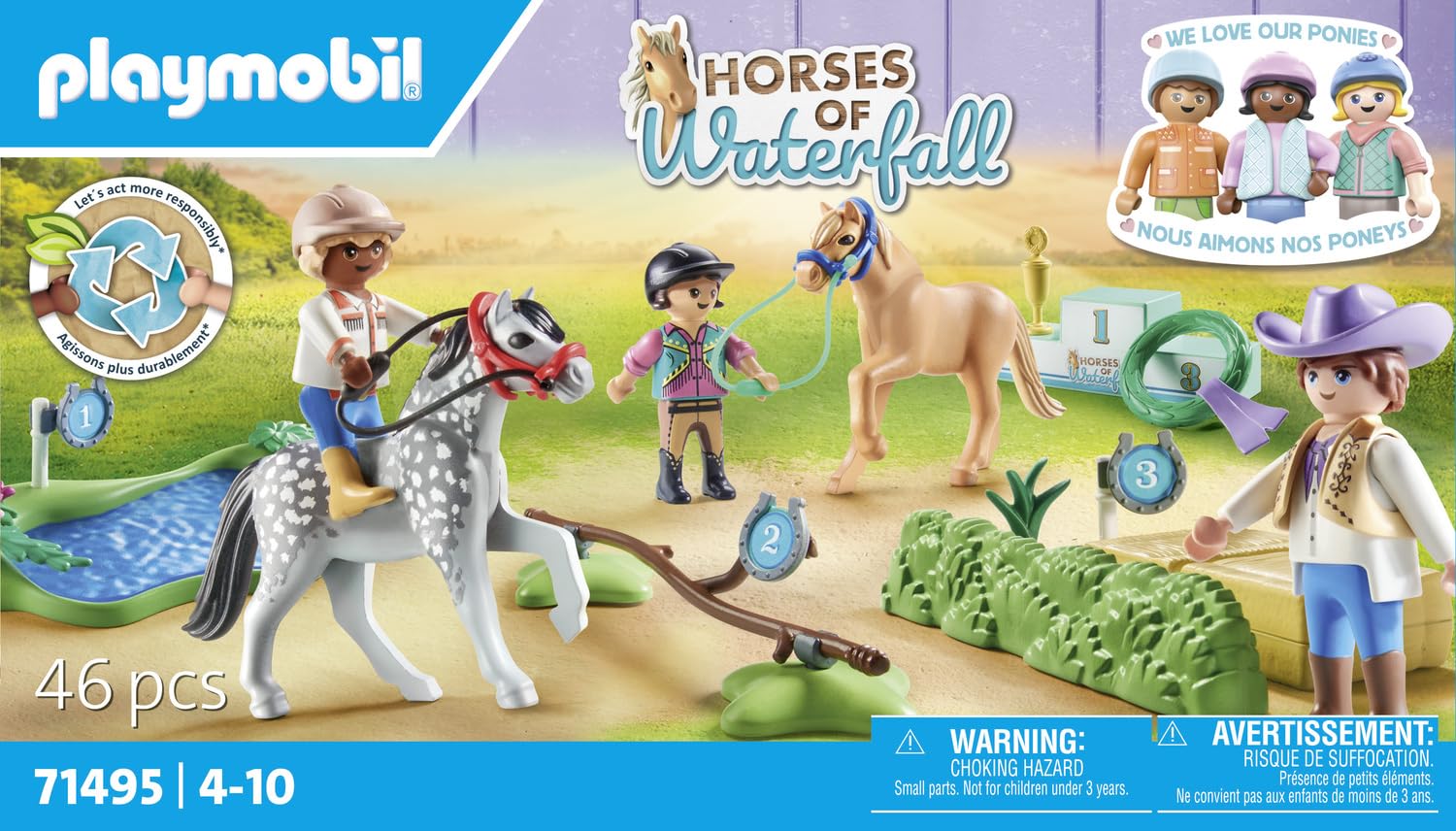 Playmobil 71495 Horses of Waterfall: Pony Tournament Playset for Ages 4+ 8