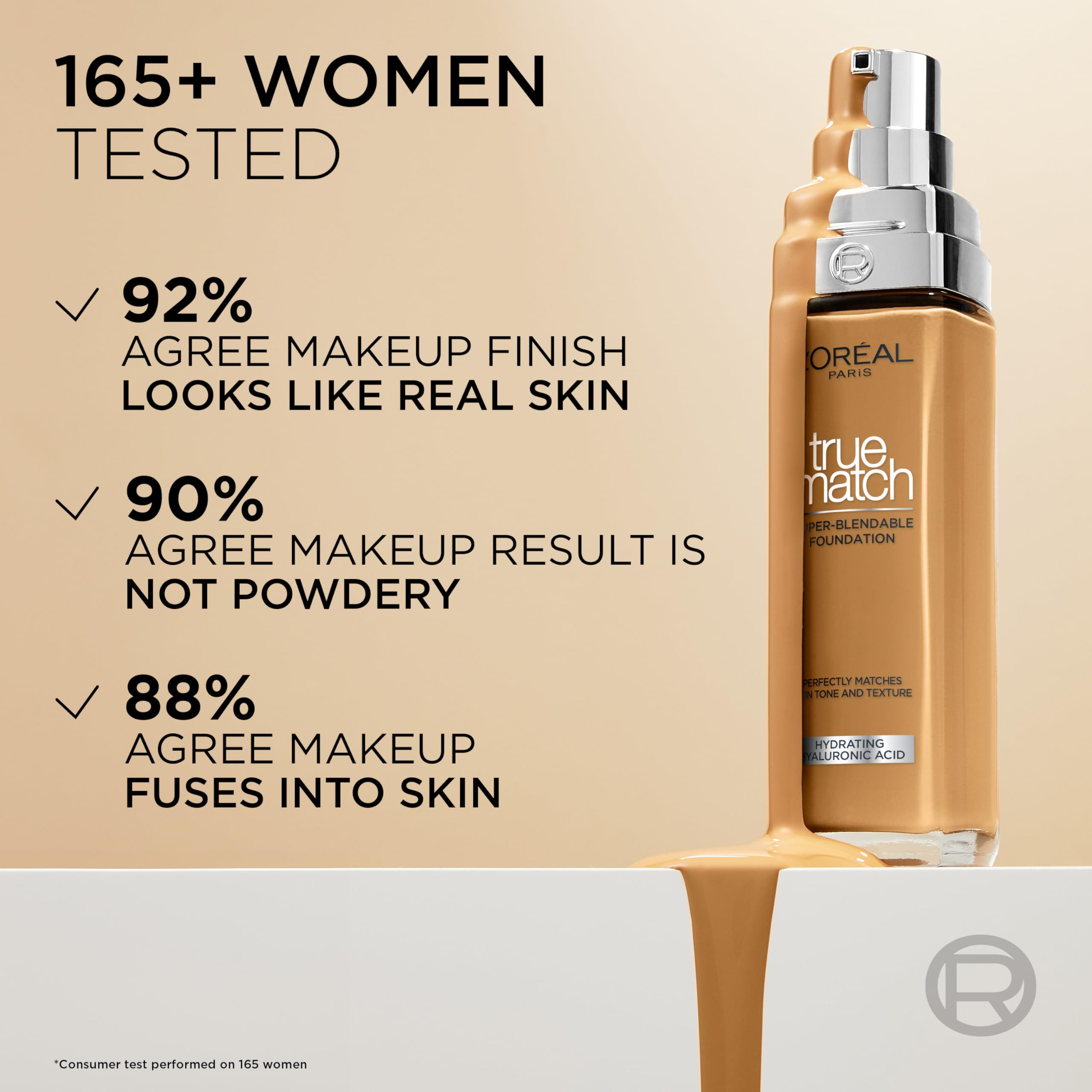 L'Oréal Paris True Match Liquid Foundation - Skincare Infused with Hyaluronic Acid, SPF 16, 5C Rose Sand, 30 ml 4