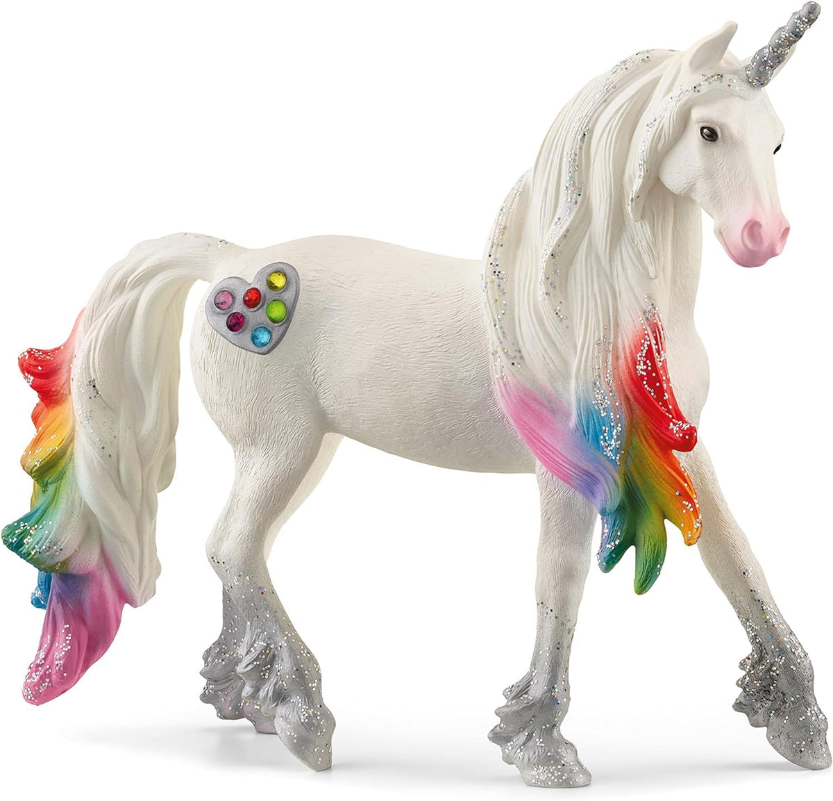 Schleich bayala Rainbow Love Unicorn Stallion Figurine - Multicoloured, Plastic, 137mm