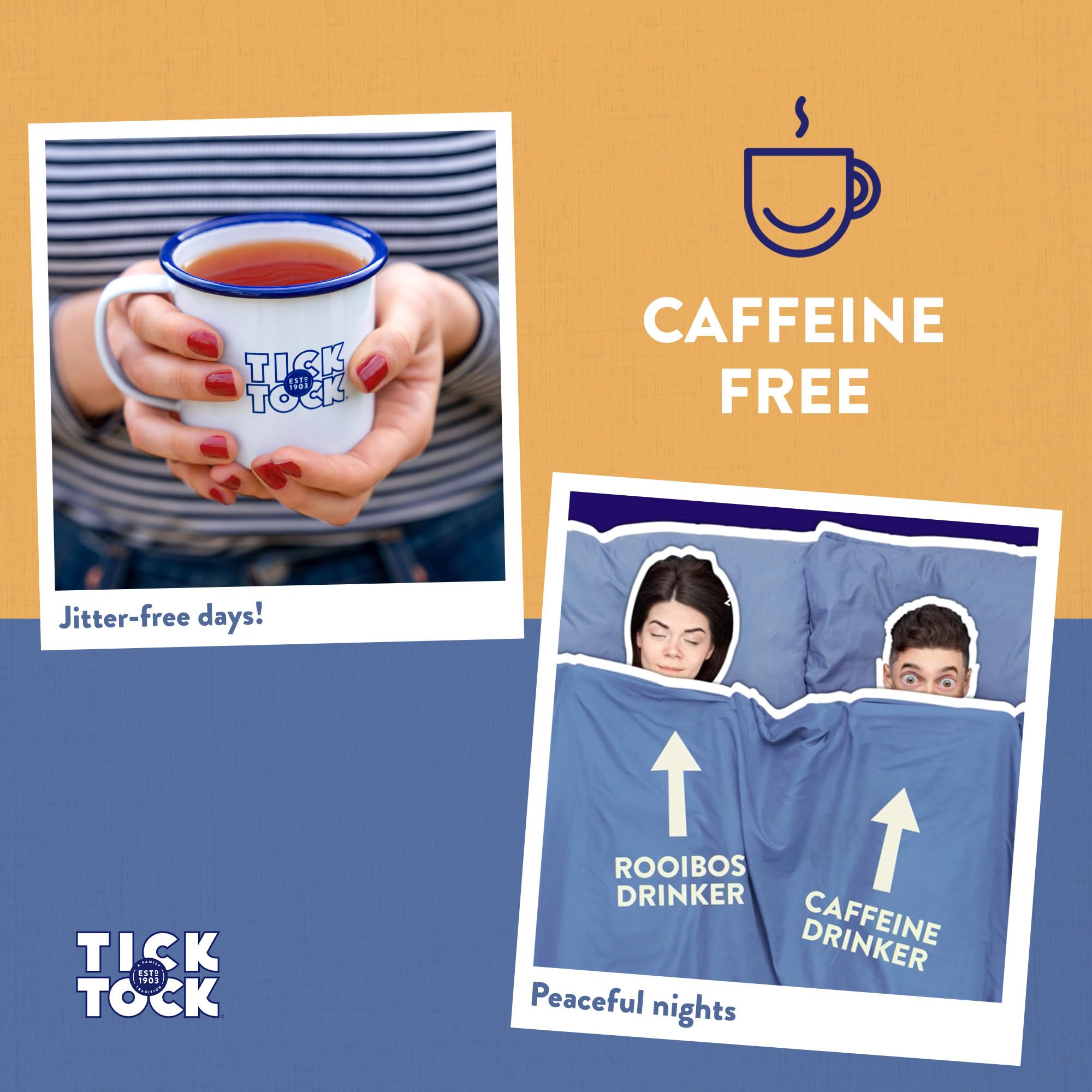 Tick Tock - Wellbeing Relax Chai Tea 6 x 20 (120 Teabags), Caffeine-Free Rooibos