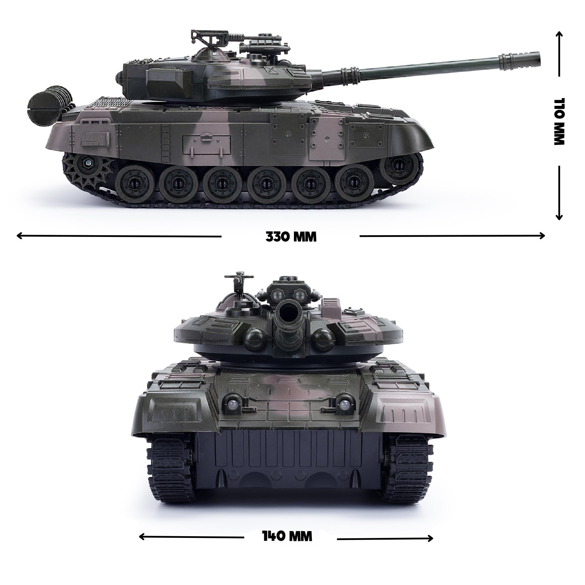CMJ RC Cars 1:20 Scale RC Army Military Tank - 2.4GHz Remote Control with Sound & Light Effects 4