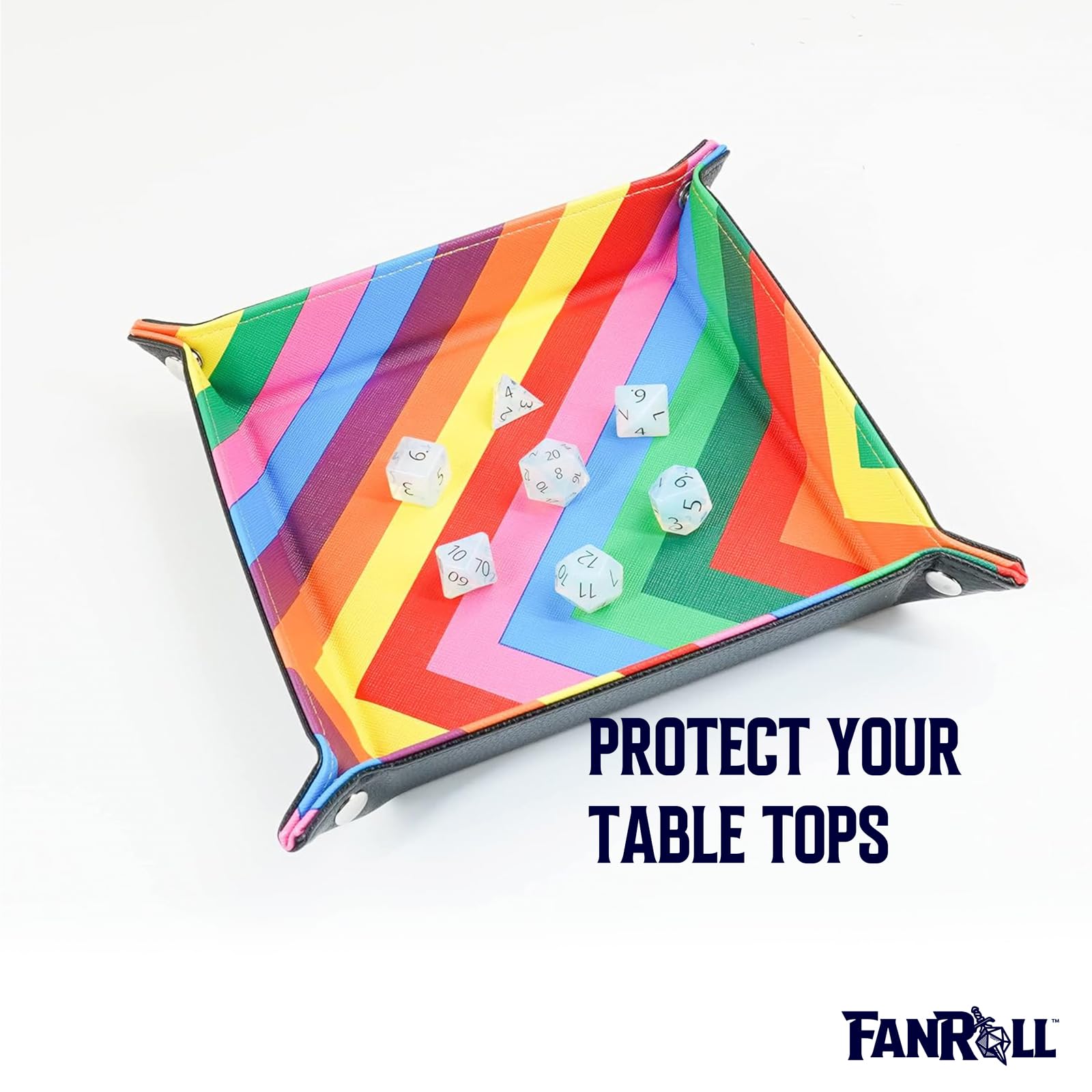 Metallic Dice Games FanRoll Faltbares Würfeltablett mit PU-Lederrückseite – Metallic 3