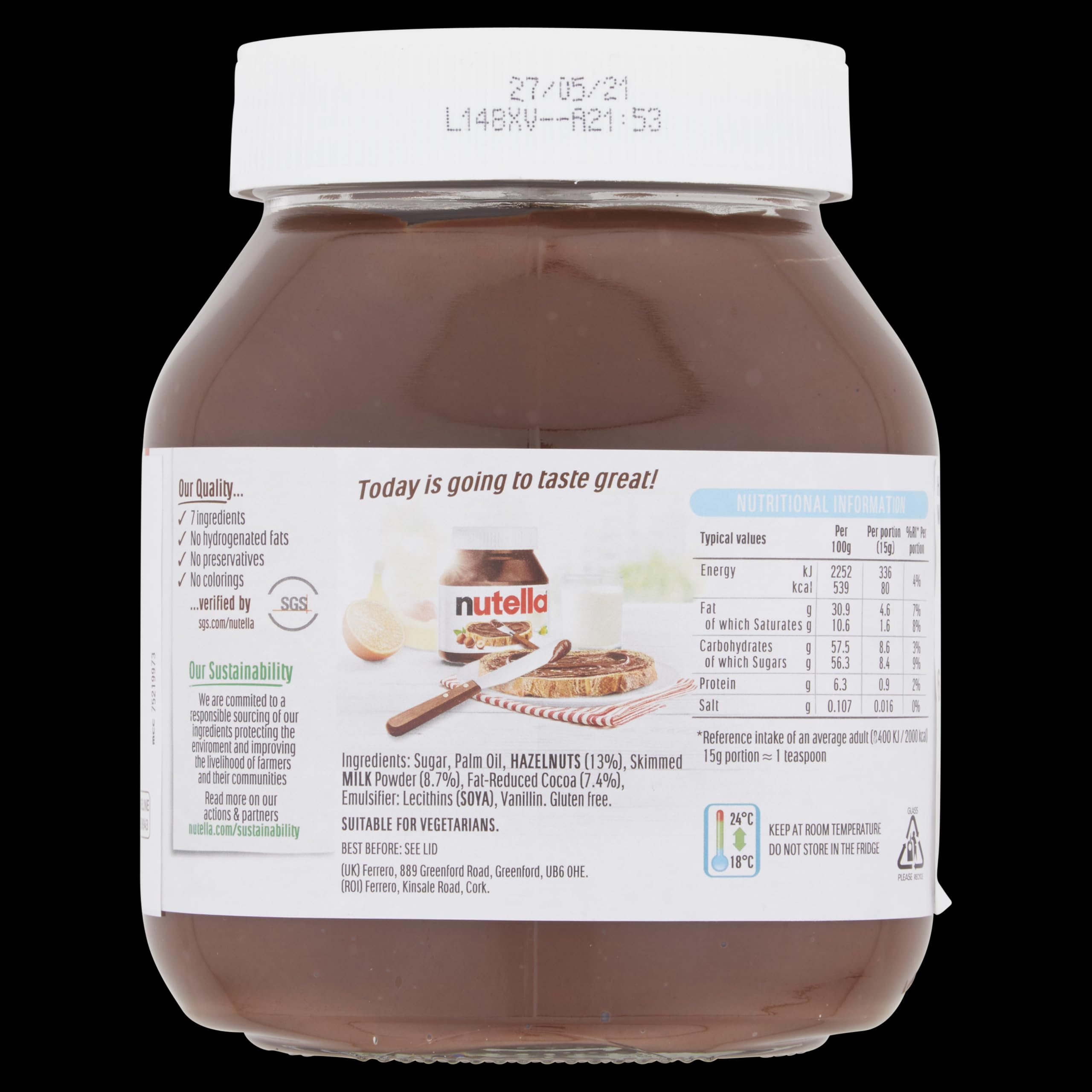 Nutella Hazelnut Spread with Cocoa, 630g
