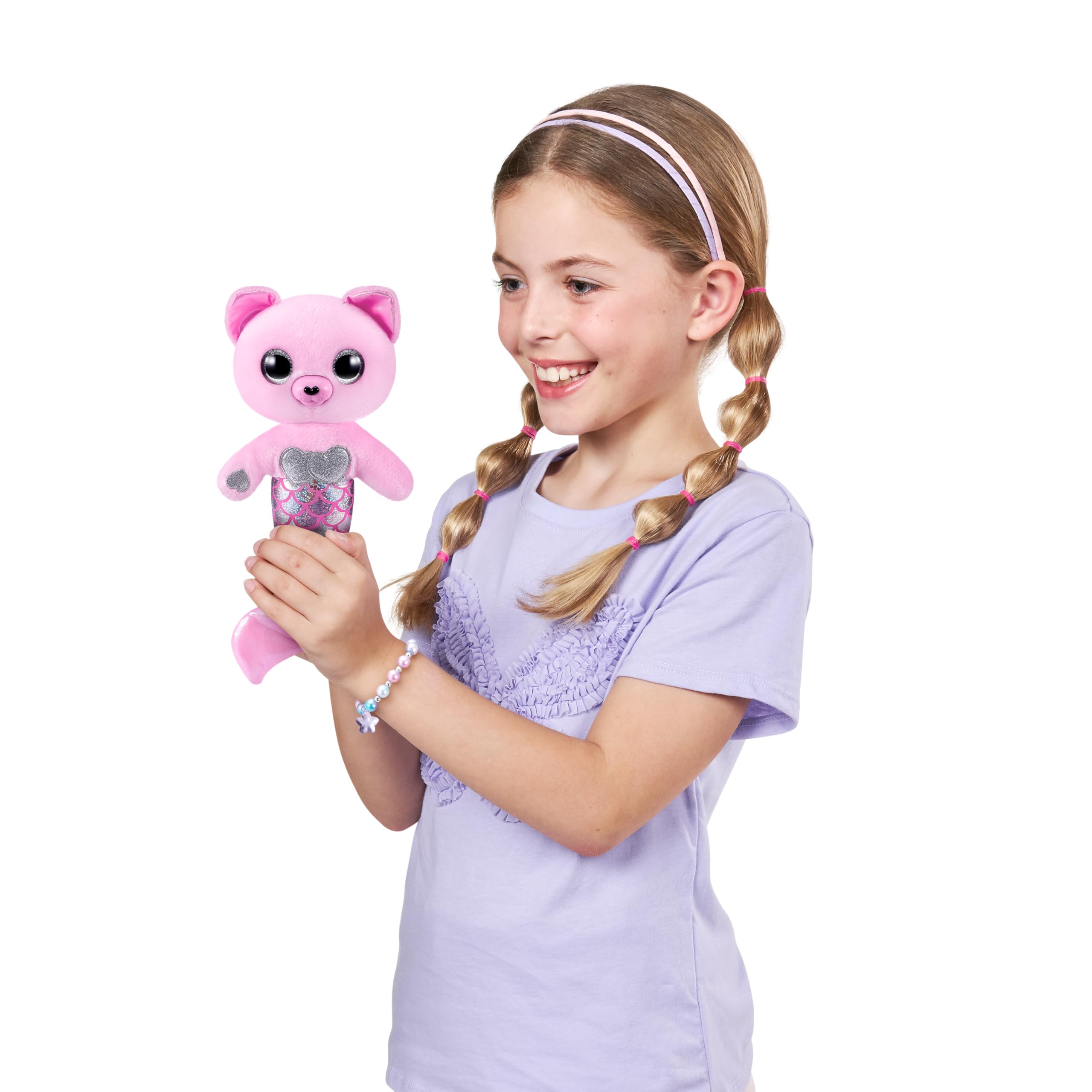 Pets Alive Furmaids by ZURU - Interactive Mermaid Plush with Lights, Sounds & Surprises (Pink Kitten) 4