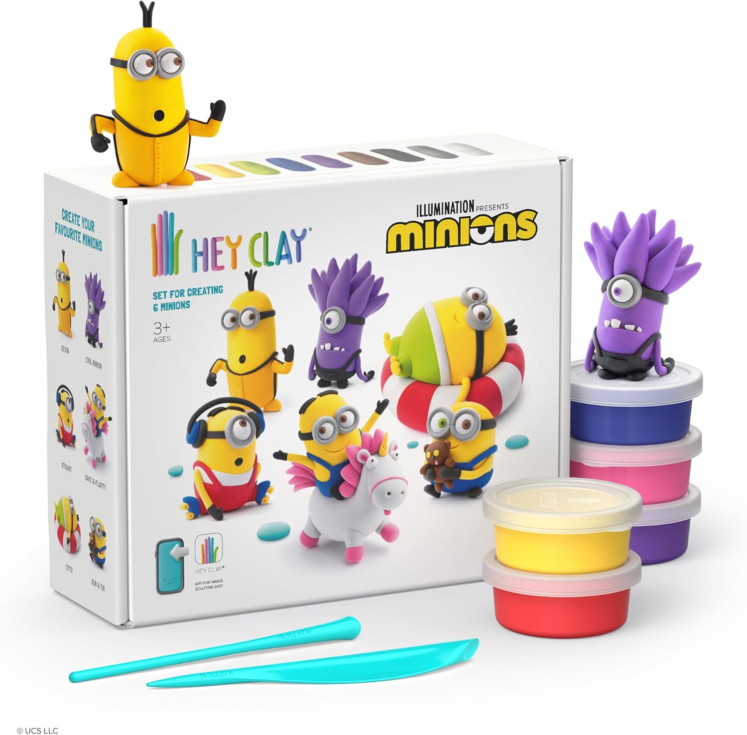 HEY CLAY Minions 15 Can Air Dry Clay Kit - Creative Sculpting Set for Kids