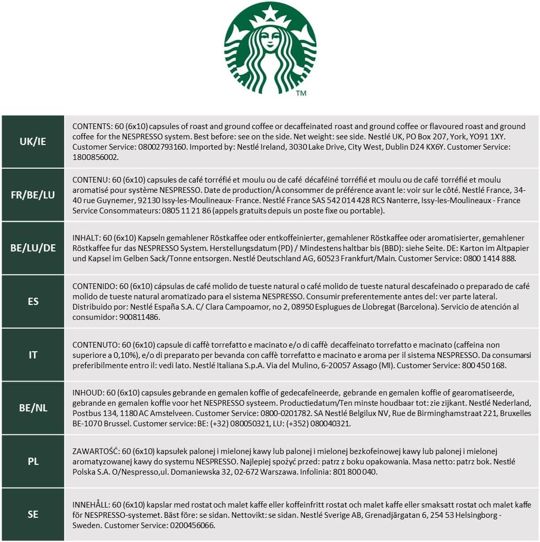 STARBUCKS - Breakfast Blend Medium Roast Kaffeekapseln, 60 Kapseln (6 x 10) für Nespresso-Maschinen 7