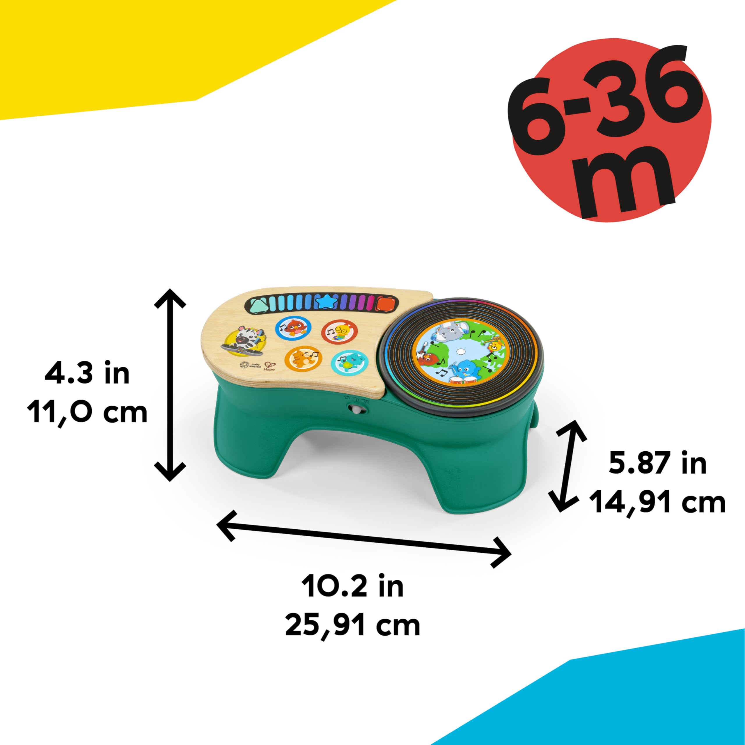 Baby Einstein + Hape DJ Discovery Musical Toy Turntable - Magic Touch for Ages 6 Months and Up 3