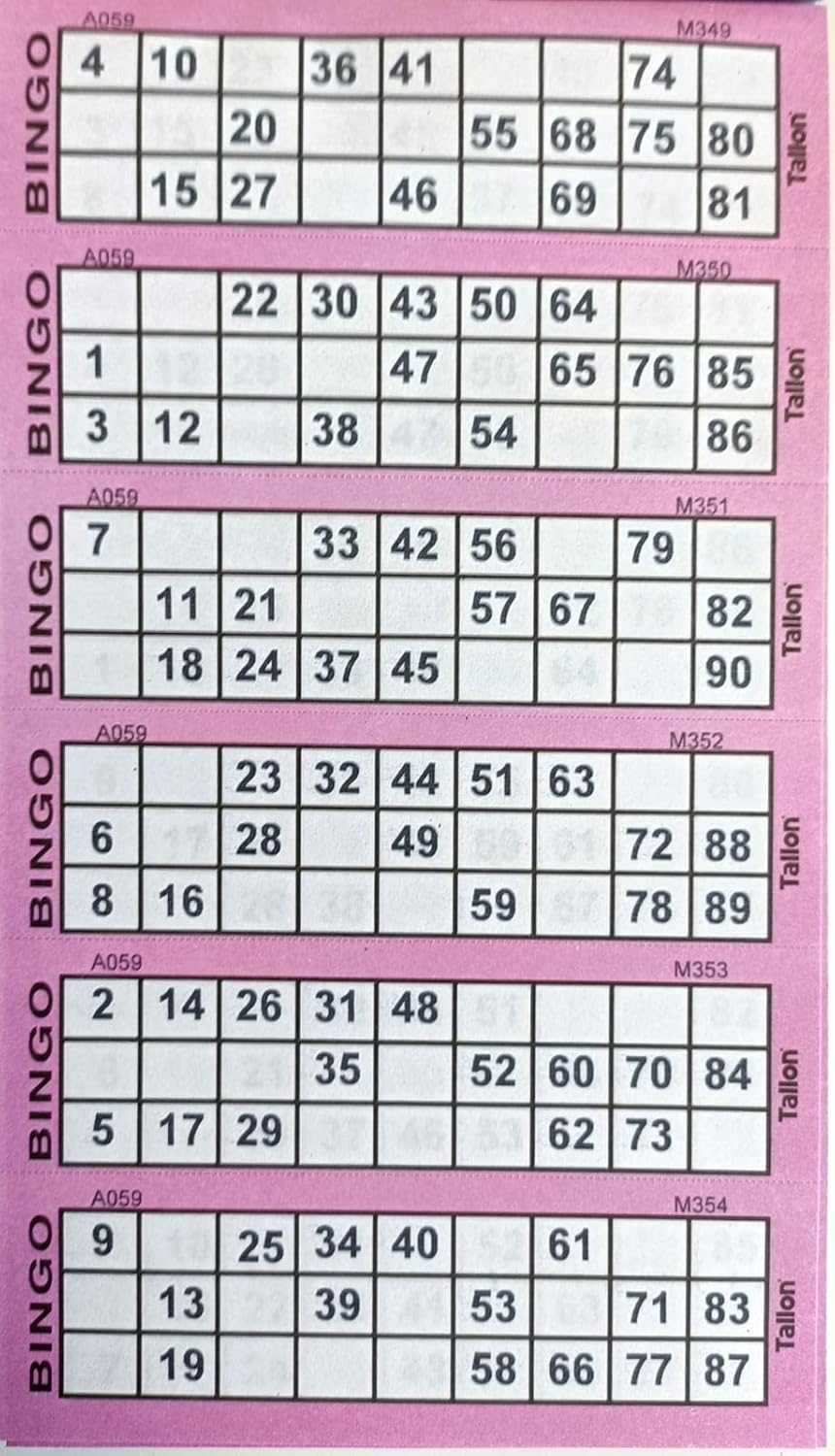 1ABOVE Bingo-Tickets Schreibwaren Multi Fun Bücher Seiten Jumbo 5