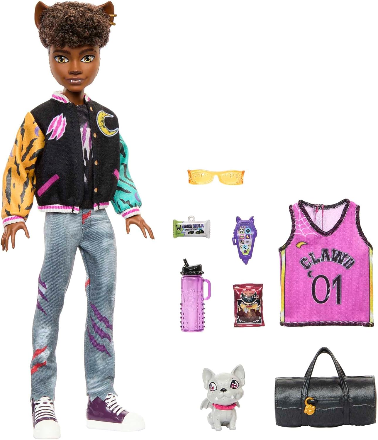 Monster High Clawd Wolf Doll with Rockseena Pet & Accessories - 9-Piece Set for Kids 4+ 4
