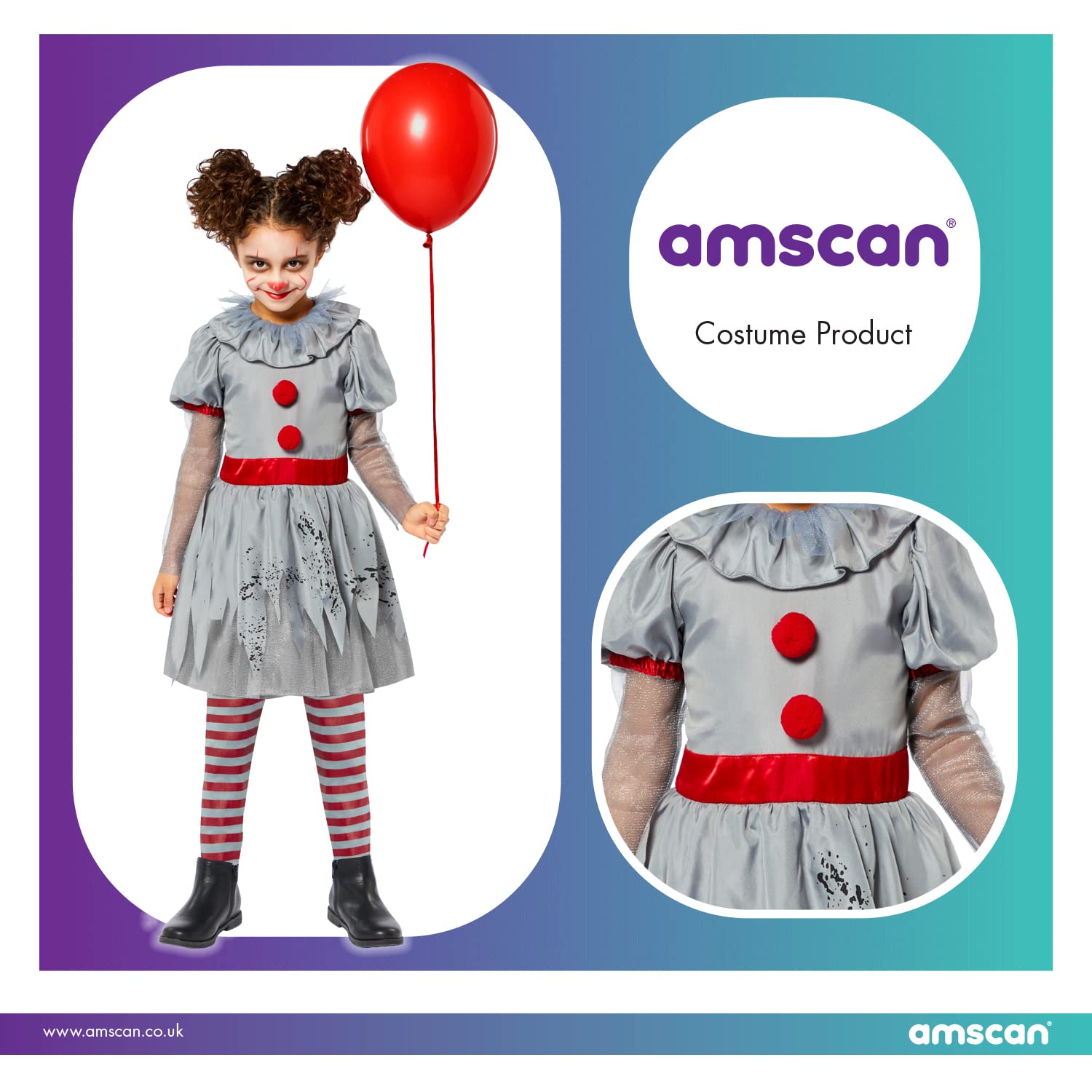 Amscan Bad Clown Costume - Child Size 12