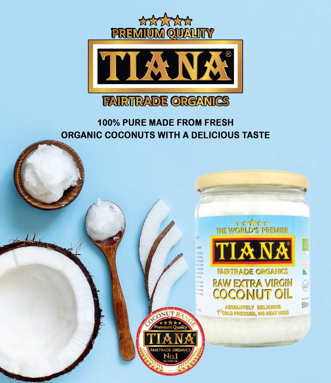 TIANA - Raw Extra Virgin Coconut Oil (500ml) 4