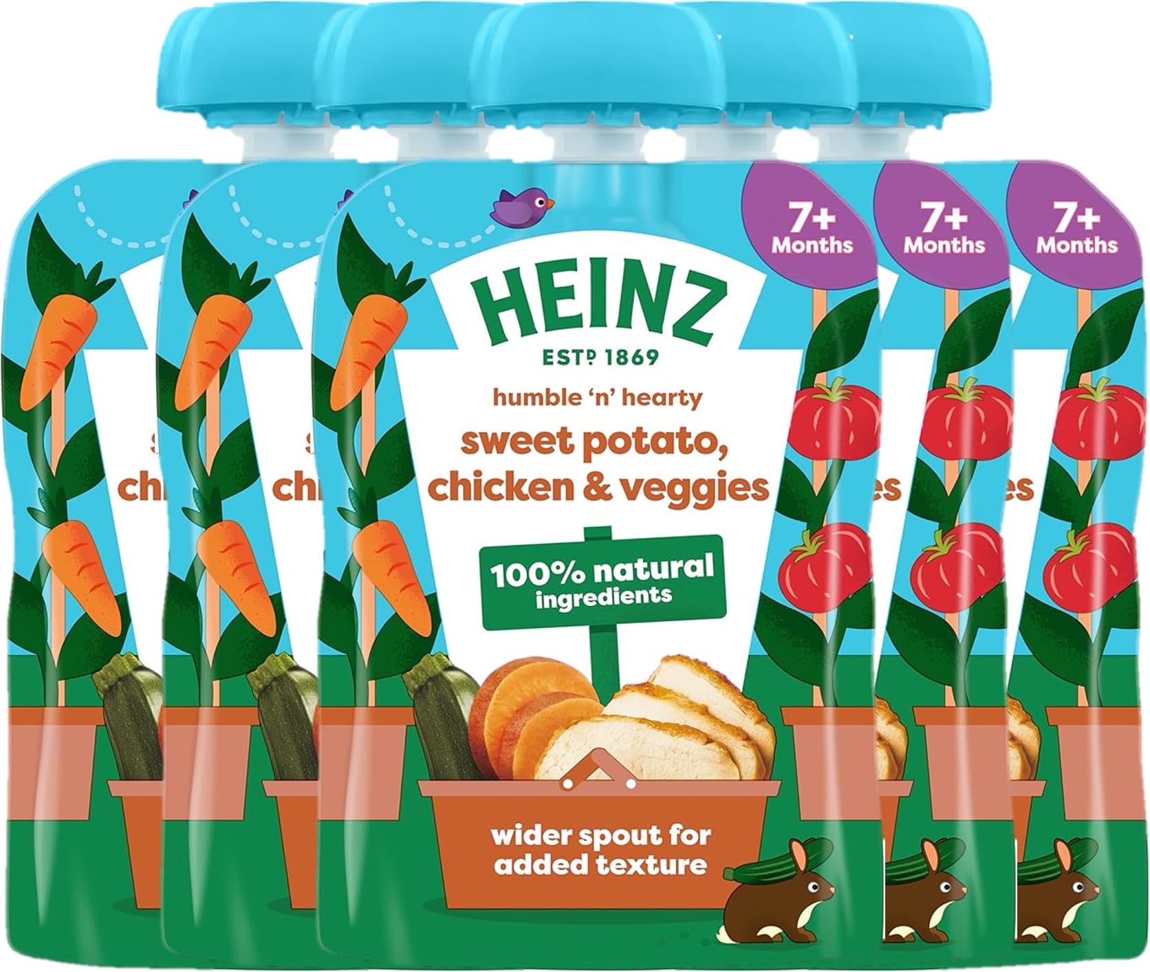 Heinz By Nature Sweet Potato, Chicken & Veggies Pouch 5x130g