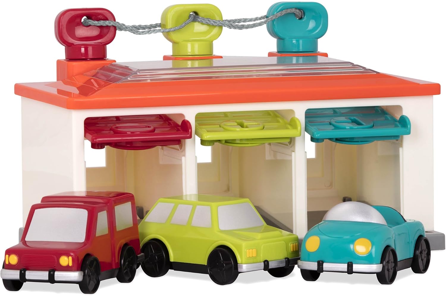 Battat 3 Car Garage Shape Sorter Toy - Educational Playset for Toddlers 12 Months & Up 4