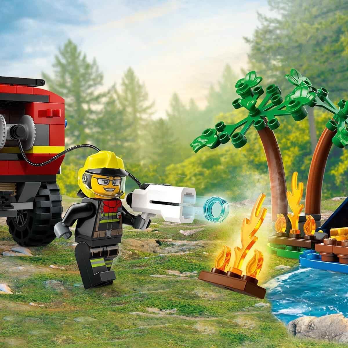 LEGO City 4x4 Fire Engine with Rescue Boat Building Set - Fire Rescue Playset for Ages 5+ 8