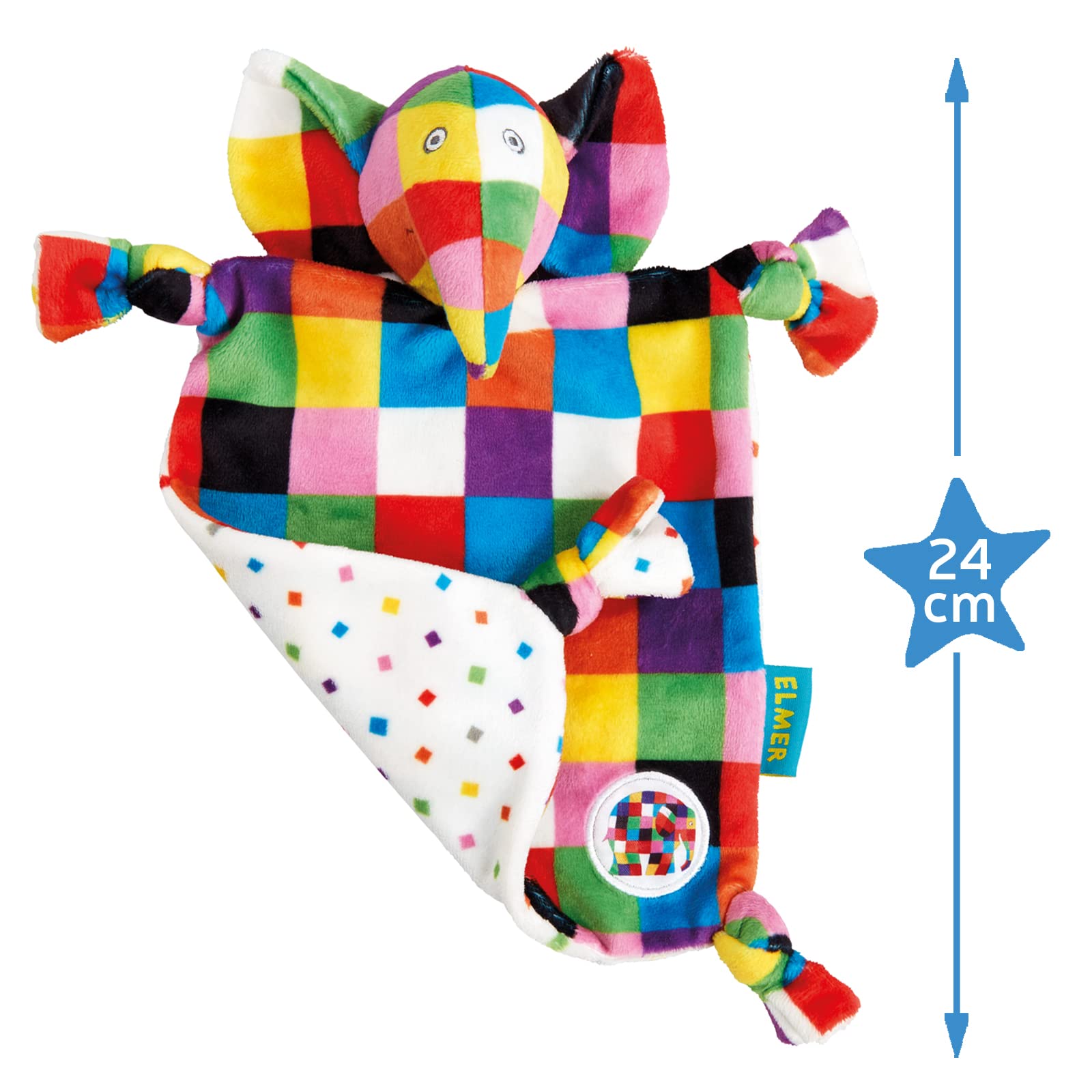 Rainbow Designs Elmer Elephant Comfort Blanket | Baby Soft | Polyester | Suitable from Birth 3