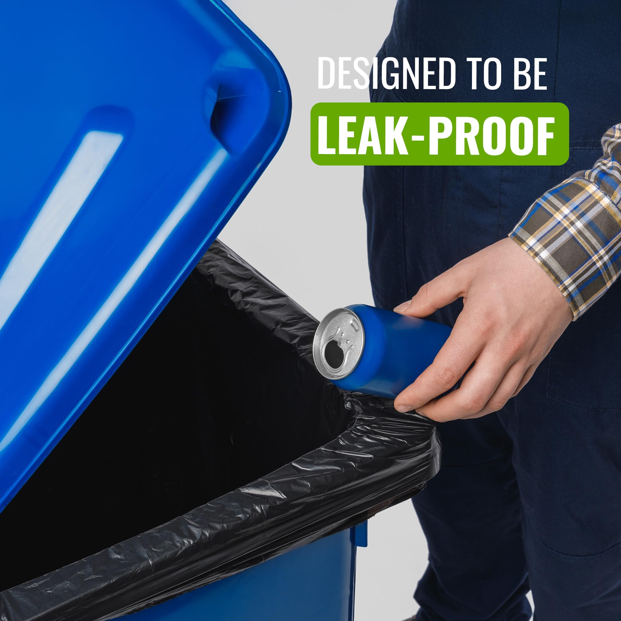 EcoBag 20 Pack Eco-Friendly Wheelie Bin Liners - 240L Heavy Duty Leak-Resistant Recycled Bin Bags