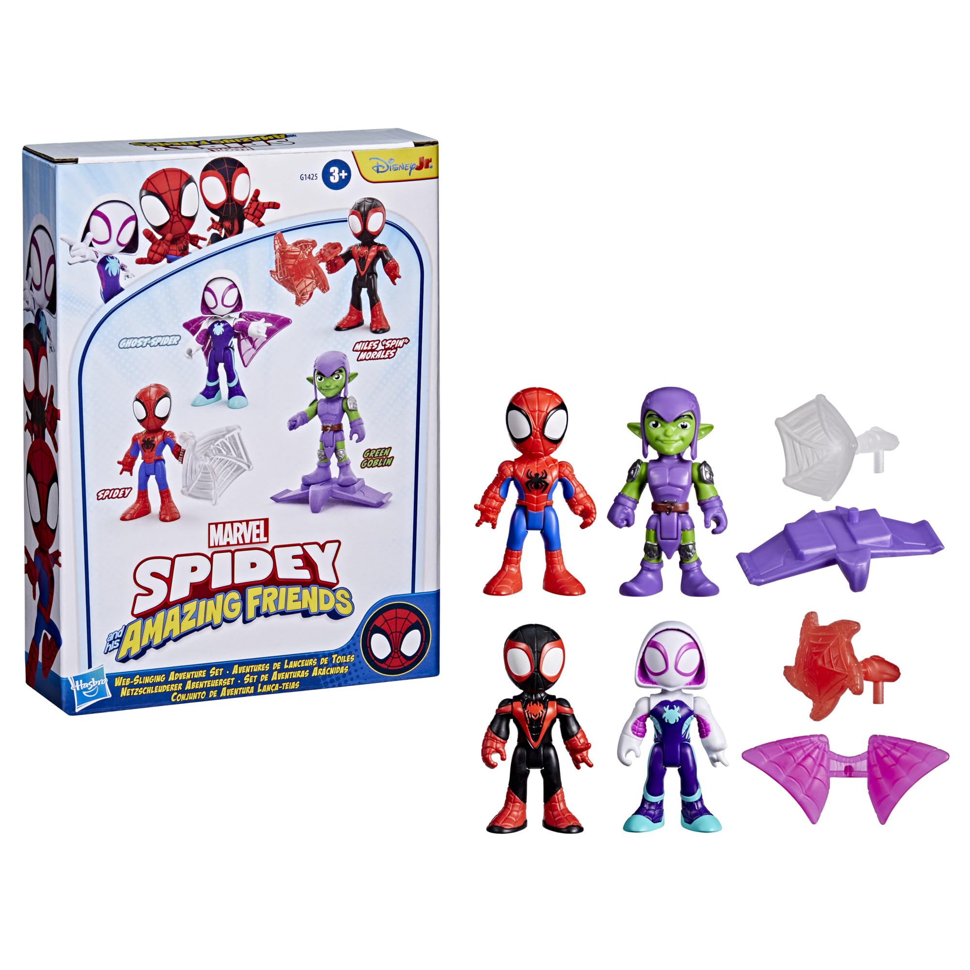 Spidey and His Amazing Friends Web-Slinging Adventure Set - 4-Pack Poseable Marvel Action Figures 4