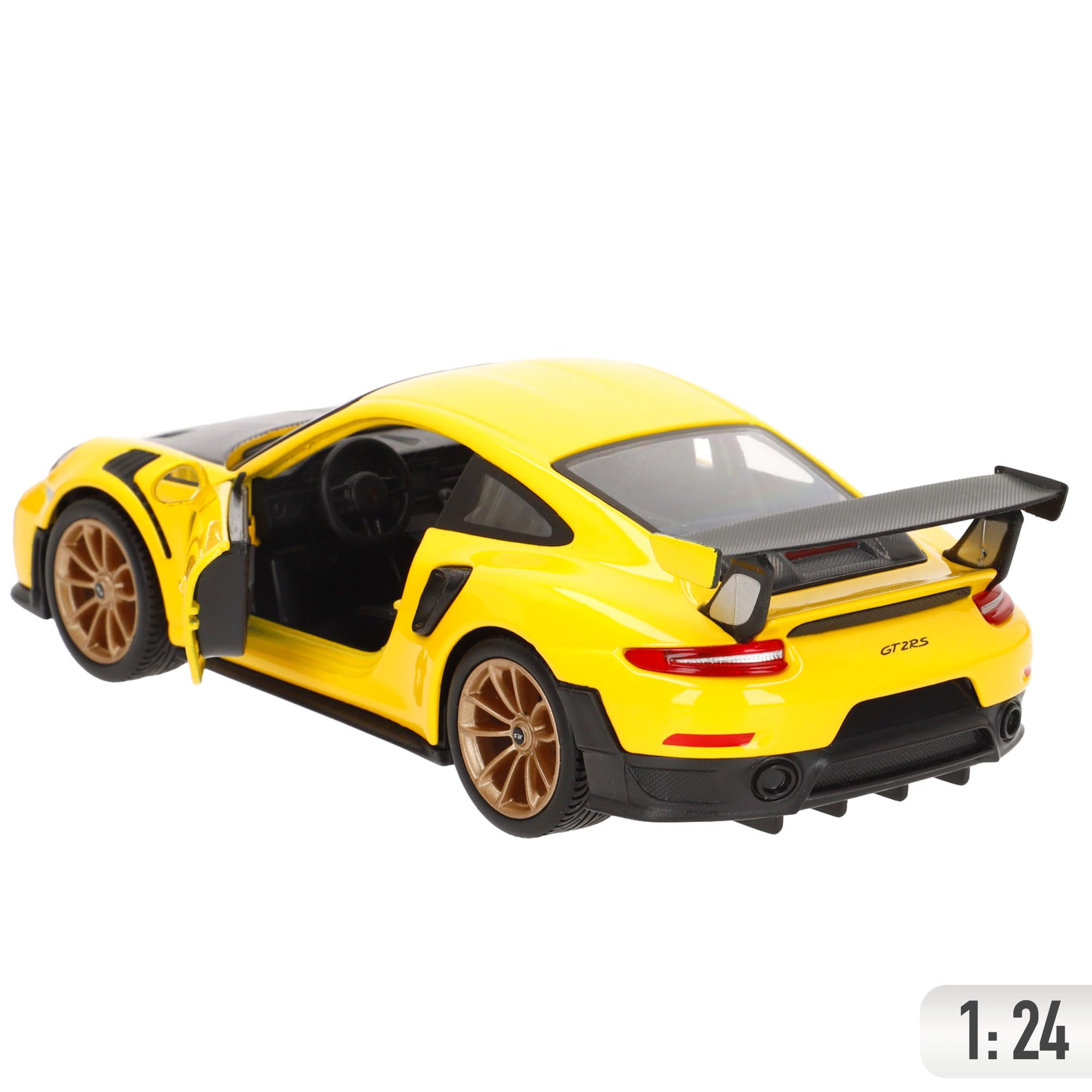 Maisto 1:24 Porsche 911 GT2 RS Diecast Model Car - Yellow and Black 16