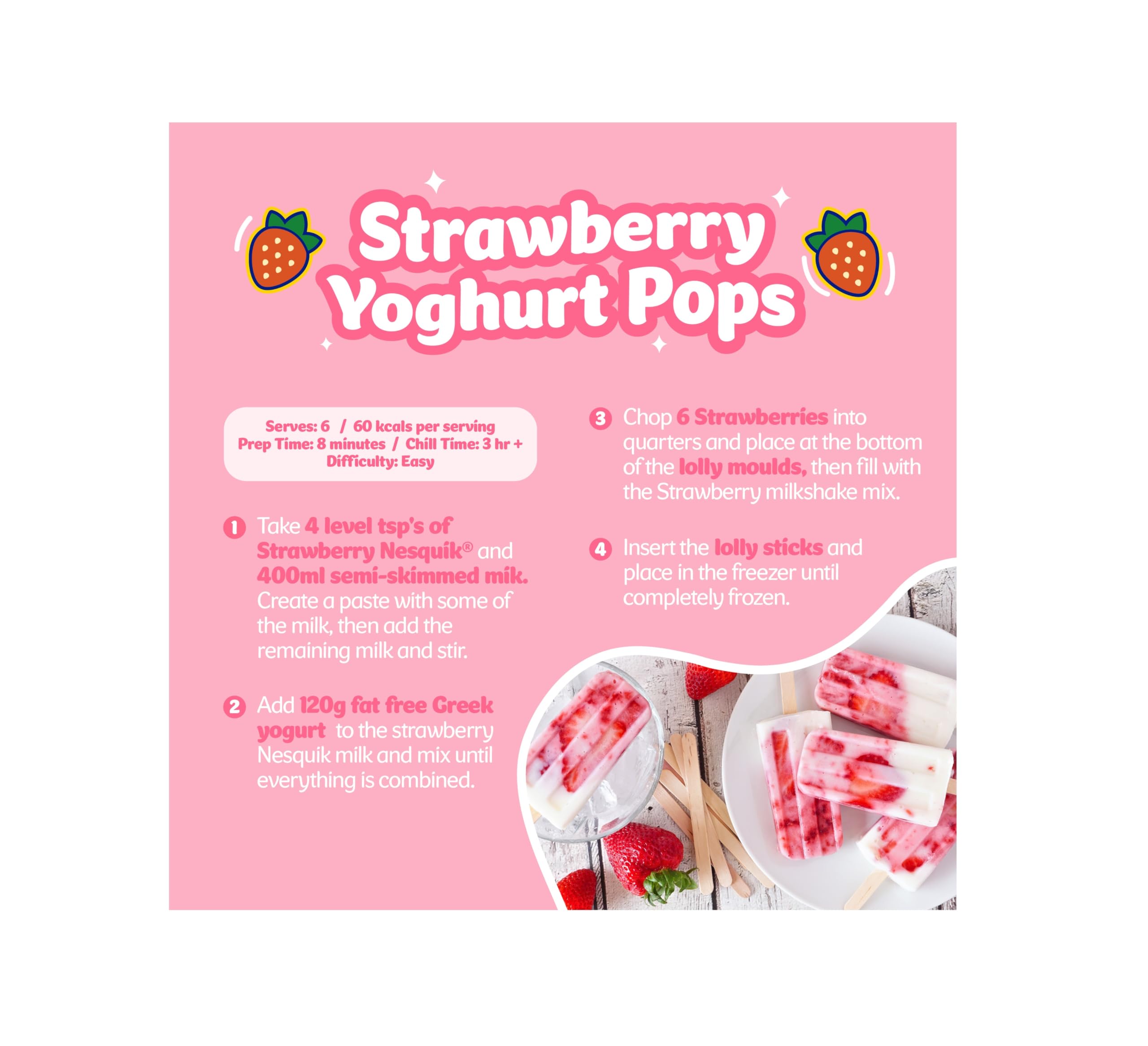 Nesquik - Strawberry Flavoured Milkshake Powder with Vitamin D, 500g Tub 3