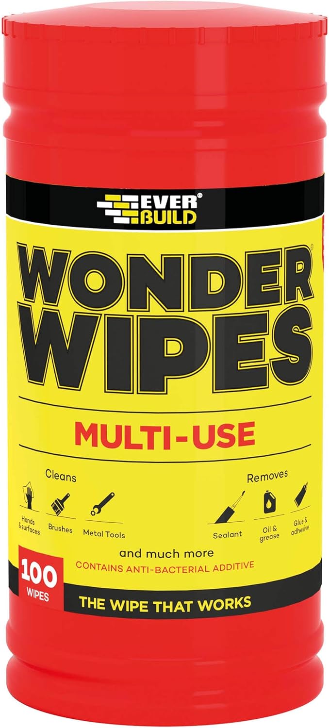 Everbuild – Wonder Wipes Mehrzweck-Reinigungstücher, 100 Tücher, Rot