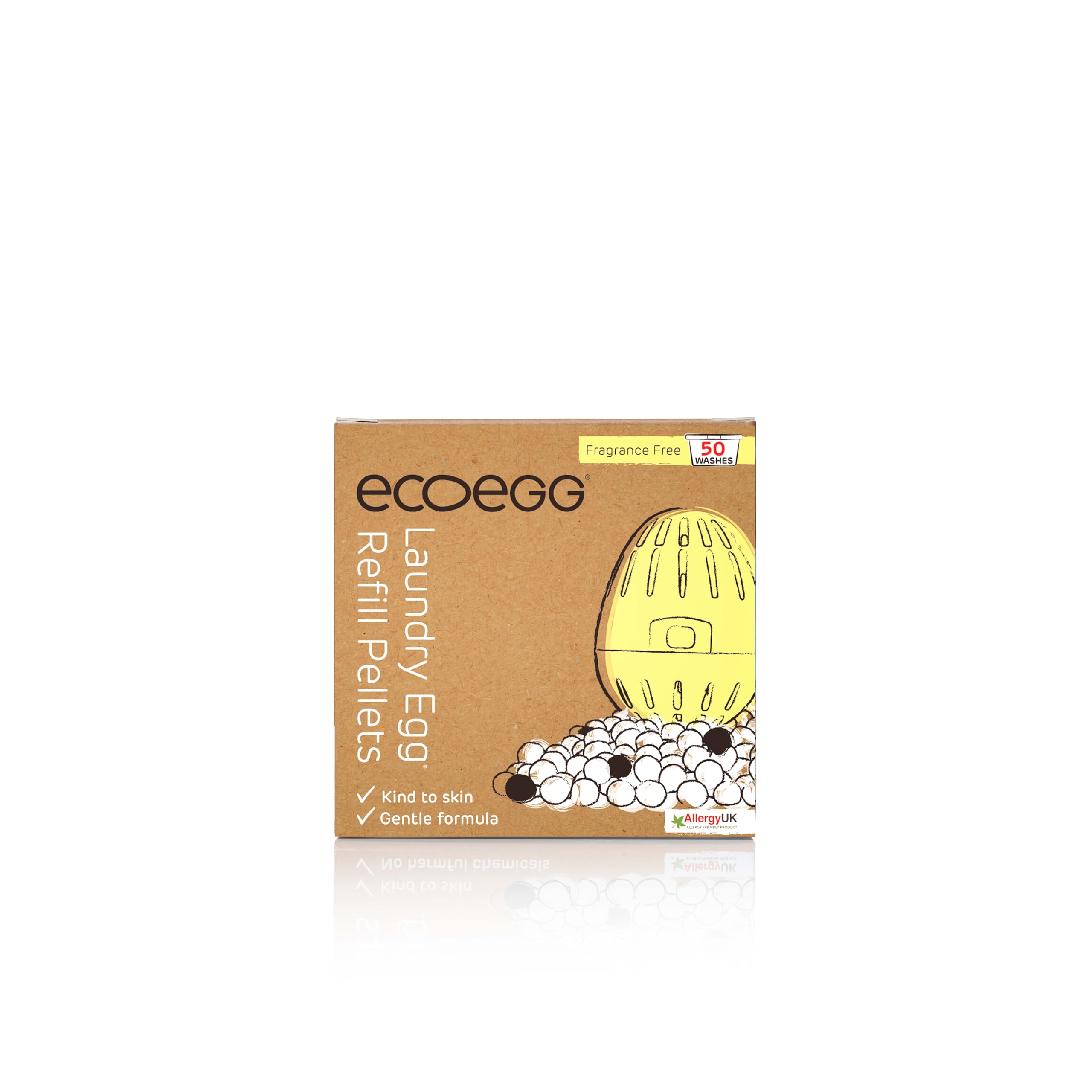 Ecoegg - Laundry Egg Refill Pellets | 50 Washes | Fragrance Free | Non-Bio & No Harsh Chemicals