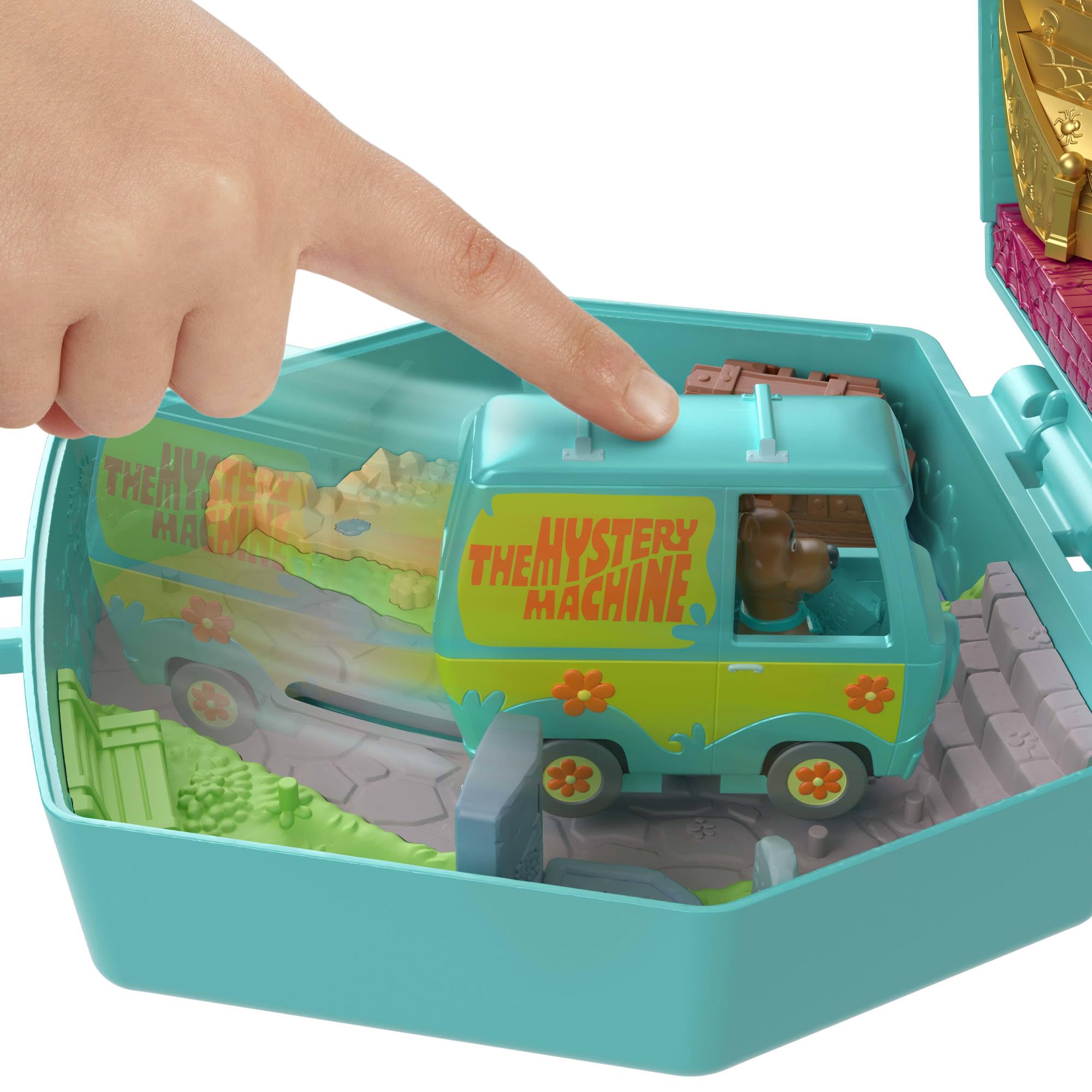 Polly Pocket Scooby-Doo Mystery Machine Compact Playset with Velma & Scooby Dolls | Ages 4+