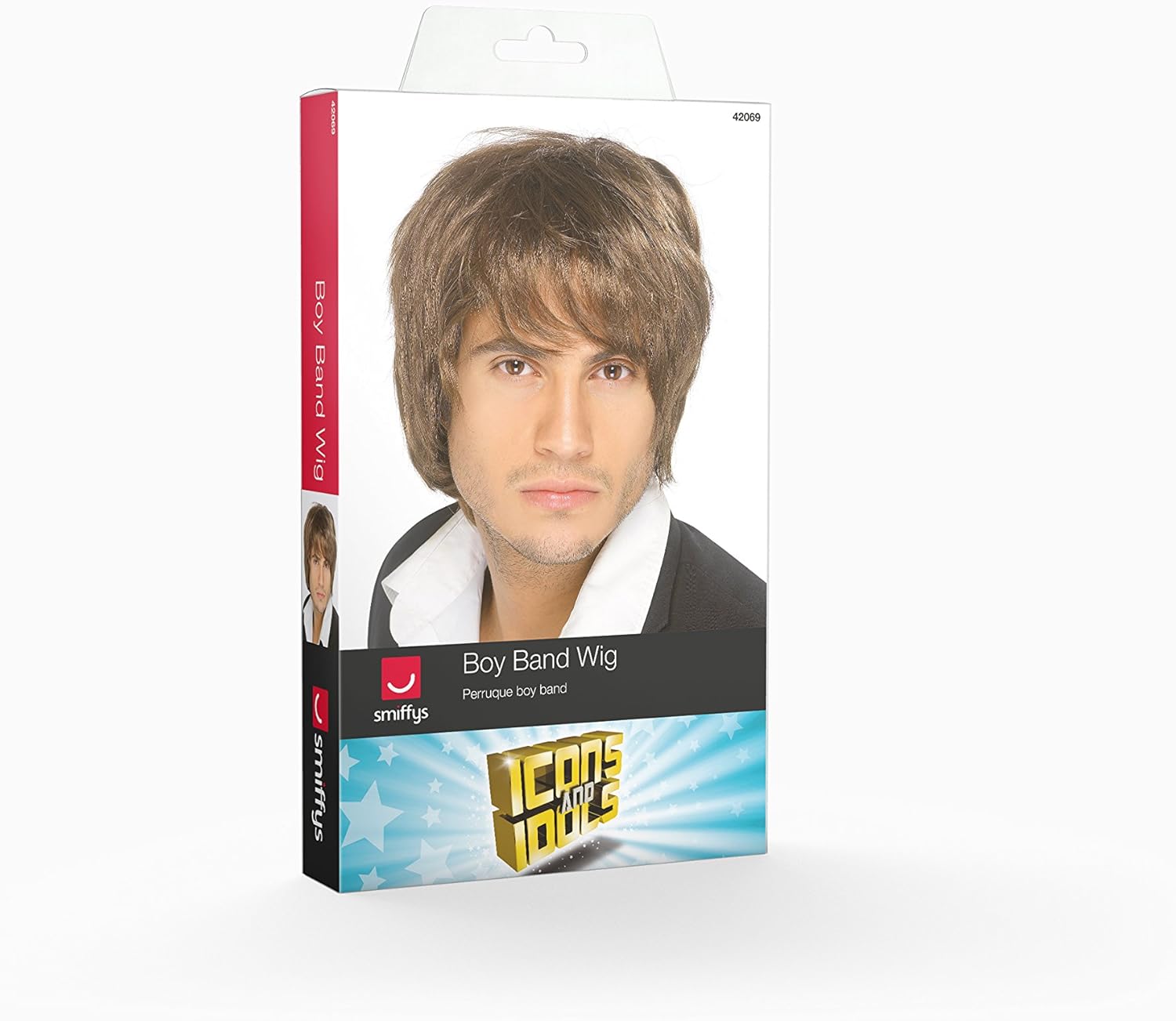 Smiffys Boy Band Brown Short Style Wig 3