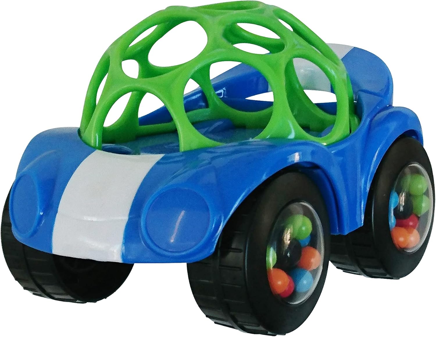 Bright Starts Oball Rattle & Roll Toy - Easy Grasp Rattle Vehicle for 3 Months+